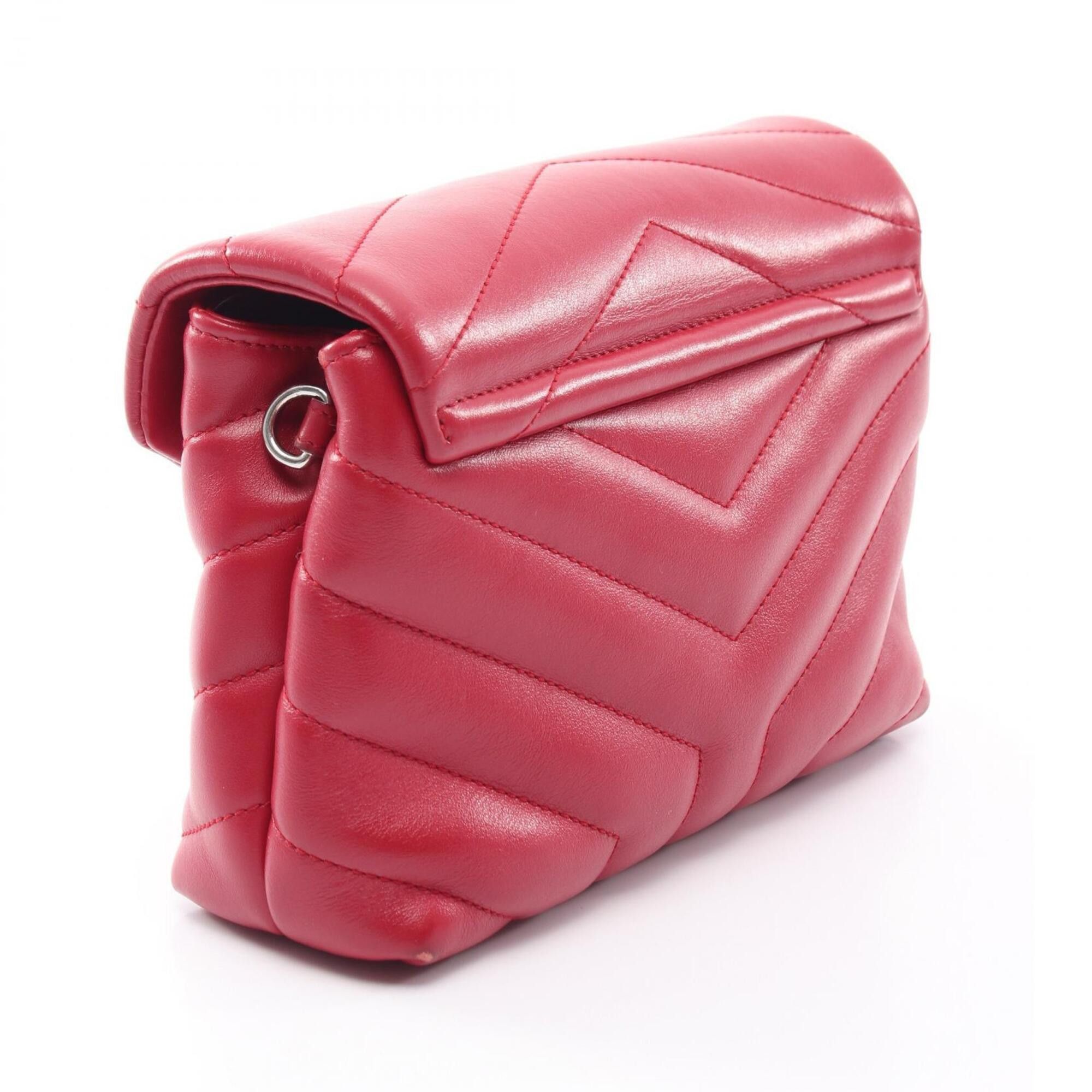 Saint Laurent Paris Yves Saint Laurent Paris Toy Bag Lulu Shoulder Handbag Leather Women's Red 467072 Size ONE SIZE - 2 Thumbnail