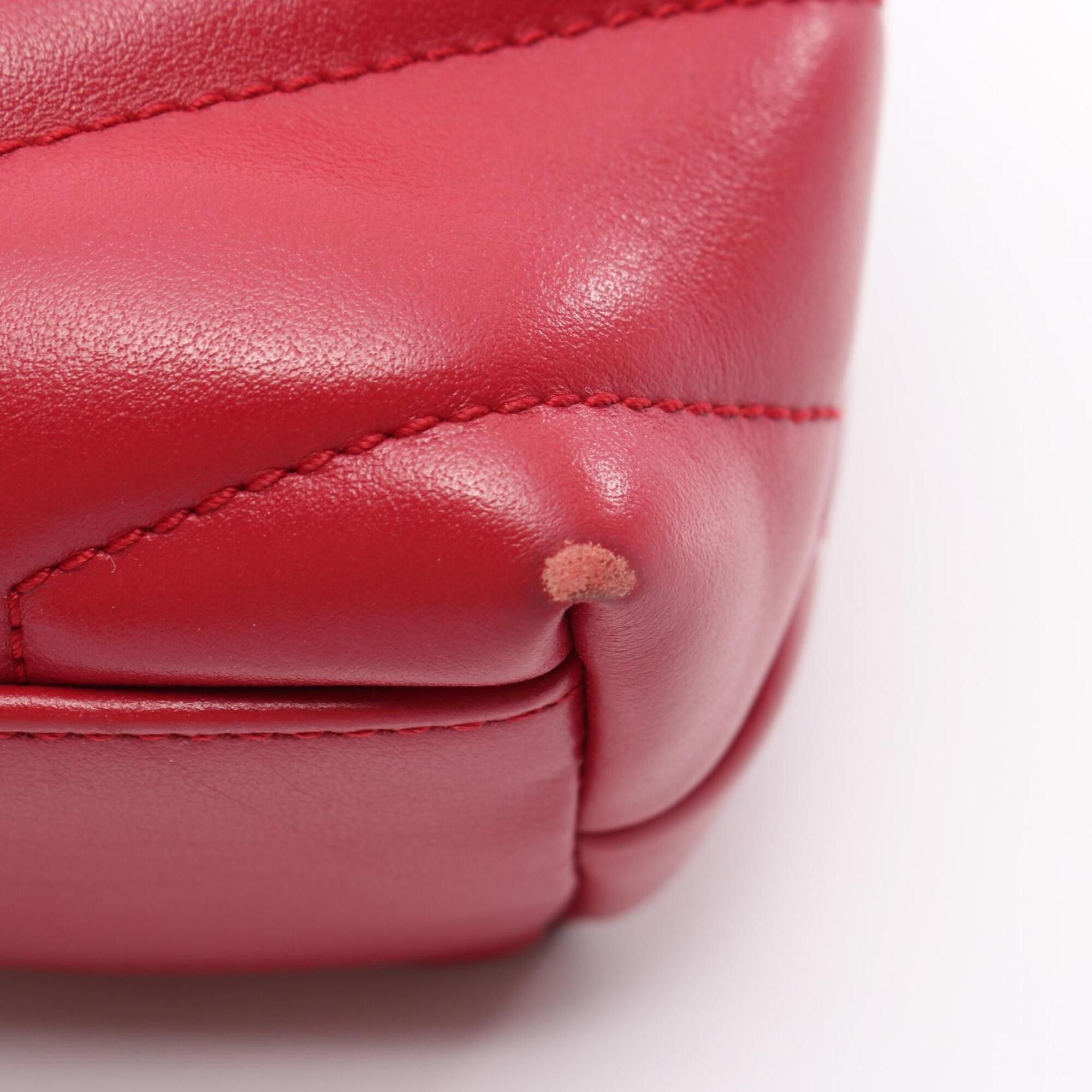 Saint Laurent Paris Yves Saint Laurent Paris Toy Bag Lulu Shoulder Handbag Leather Women's Red 467072 Size ONE SIZE - 7 Thumbnail