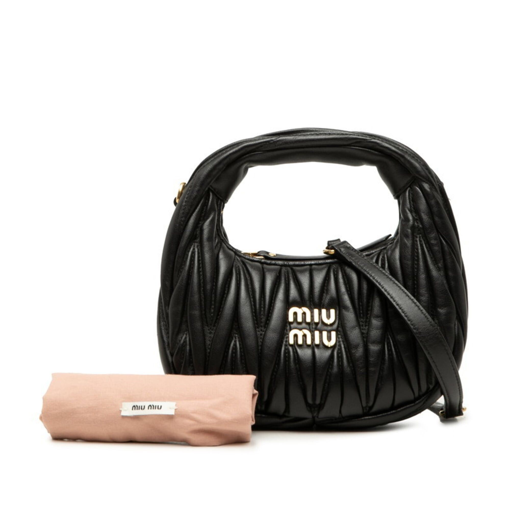 Miu Miu Miu Miu Miu Matelassé Wonder Handbag Shoulder Bag 2-Way Black Leather Women's MIUMIU Size ONE SIZE - 7 Thumbnail