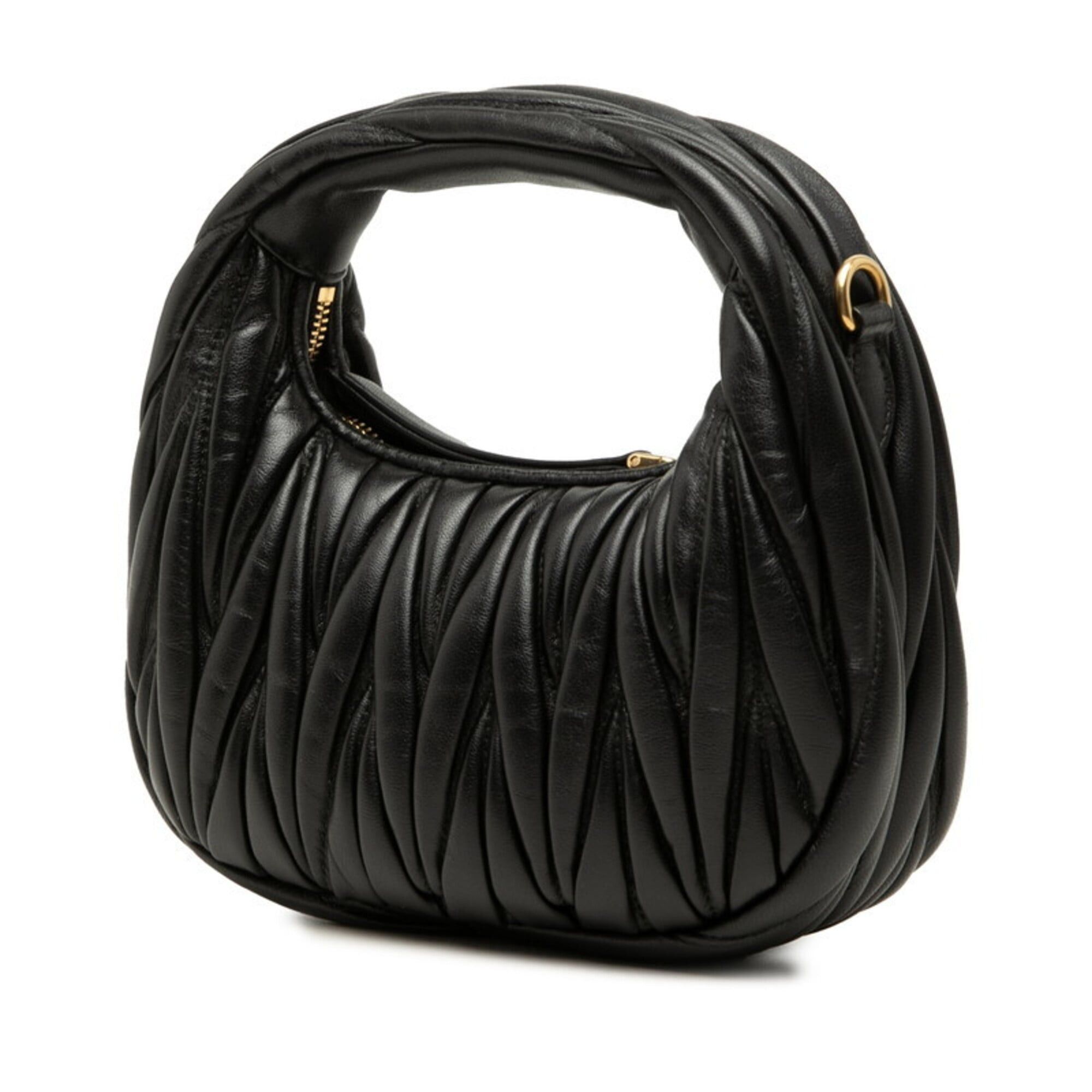 Miu Miu Miu Miu Miu Matelassé Wonder Handbag Shoulder Bag 2-Way Black Leather Women's MIUMIU Size ONE SIZE - 2 Thumbnail