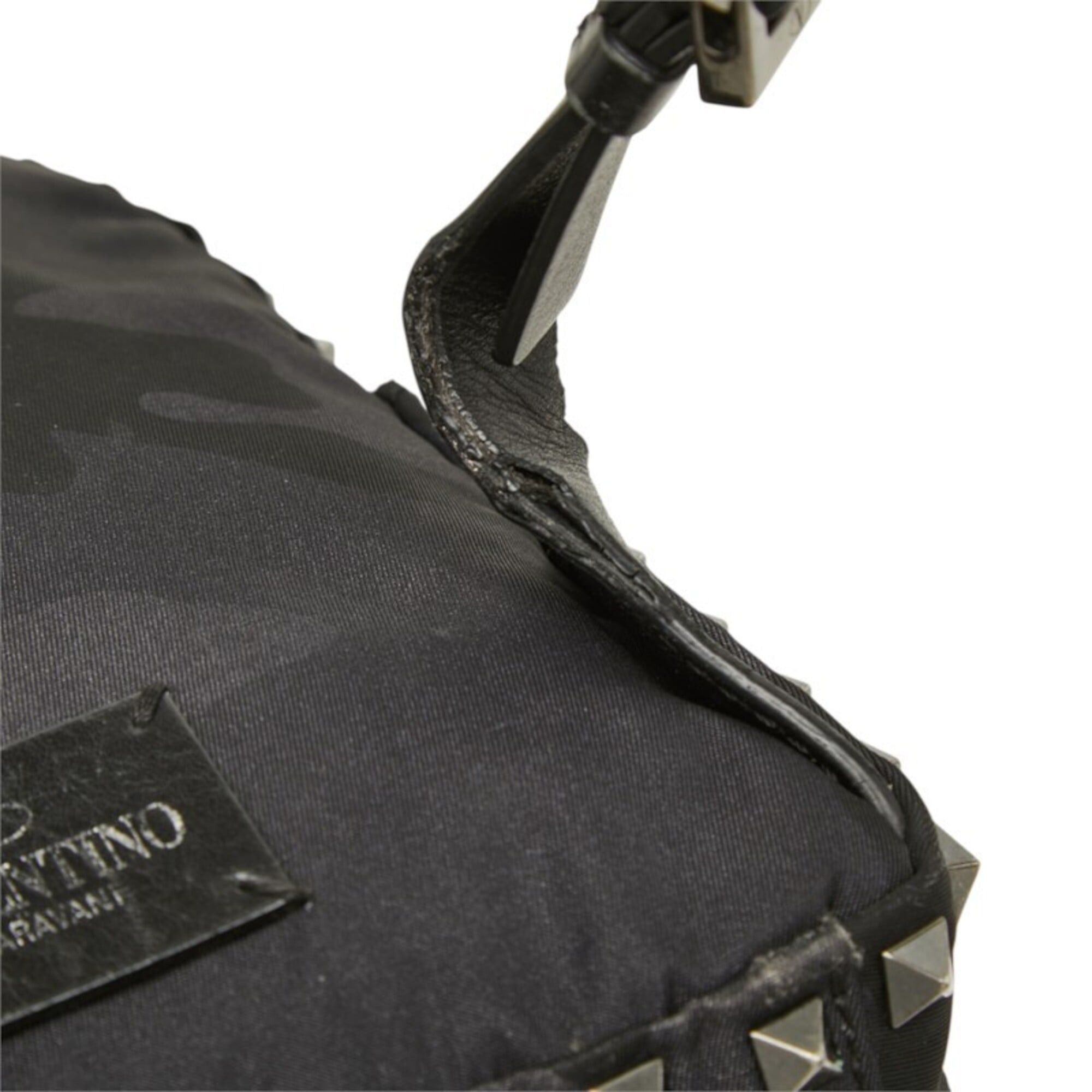 Valentino Valentino Rockstud Camouflage Backpack, Black Leather, Women's Size ONE SIZE - 9 Thumbnail
