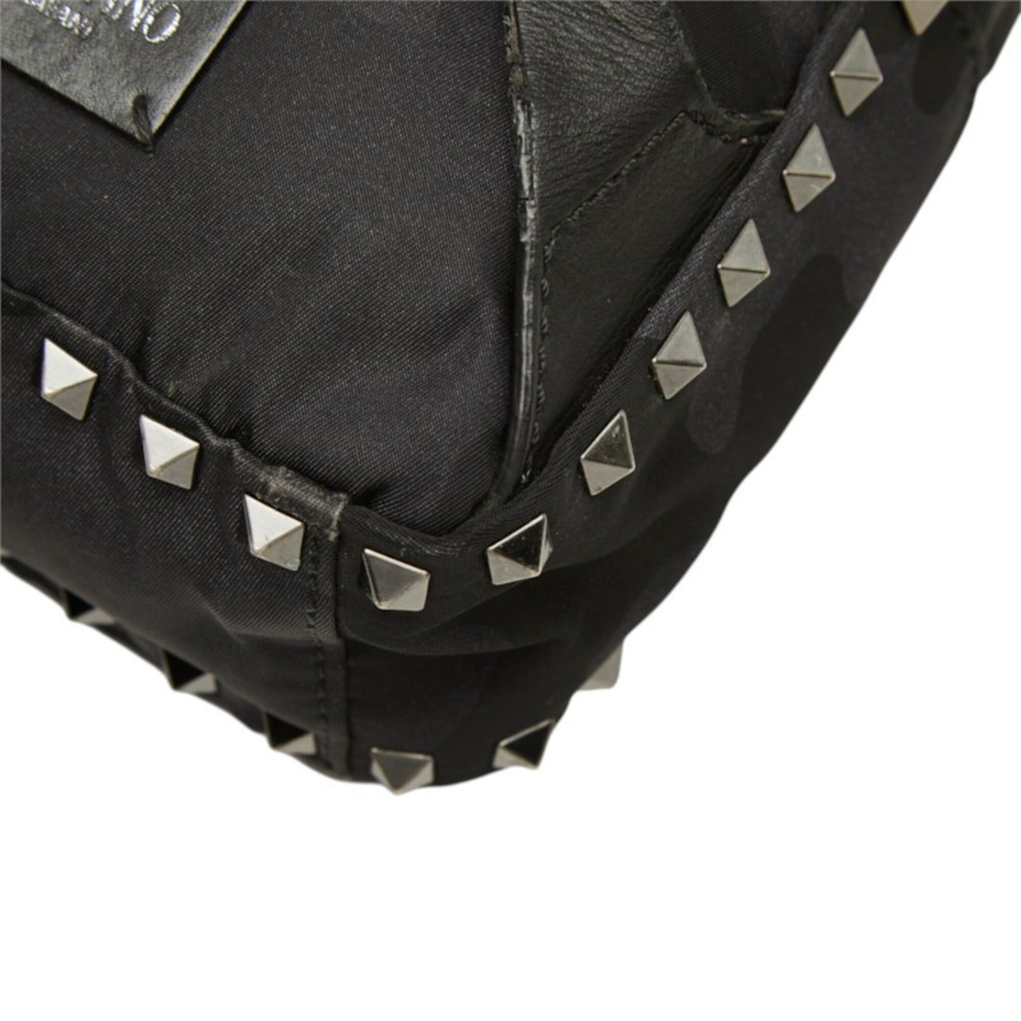 Valentino Valentino Rockstud Camouflage Backpack, Black Leather, Women's Size ONE SIZE - 6 Thumbnail