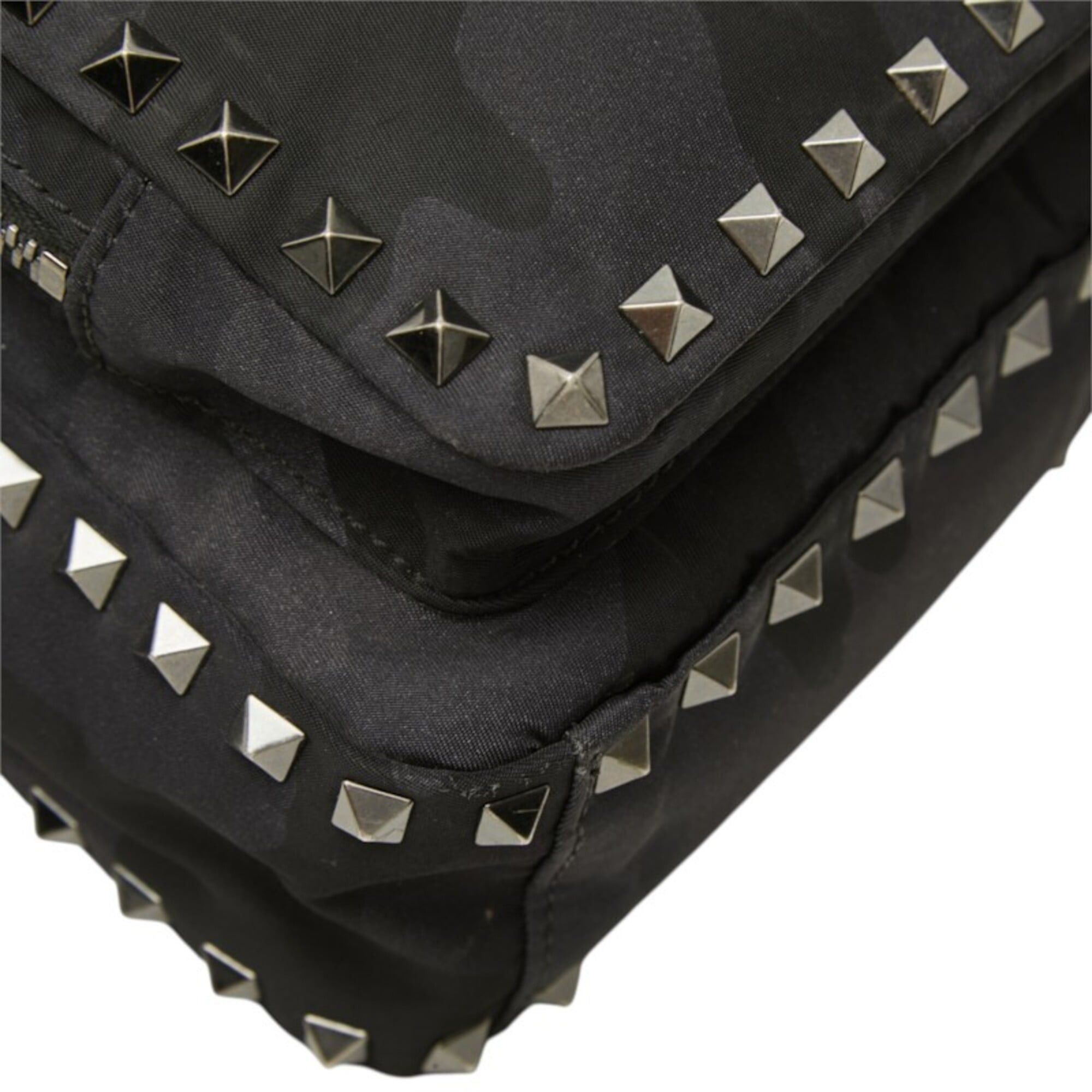 Valentino Valentino Rockstud Camouflage Backpack, Black Leather, Women's Size ONE SIZE - 5 Thumbnail