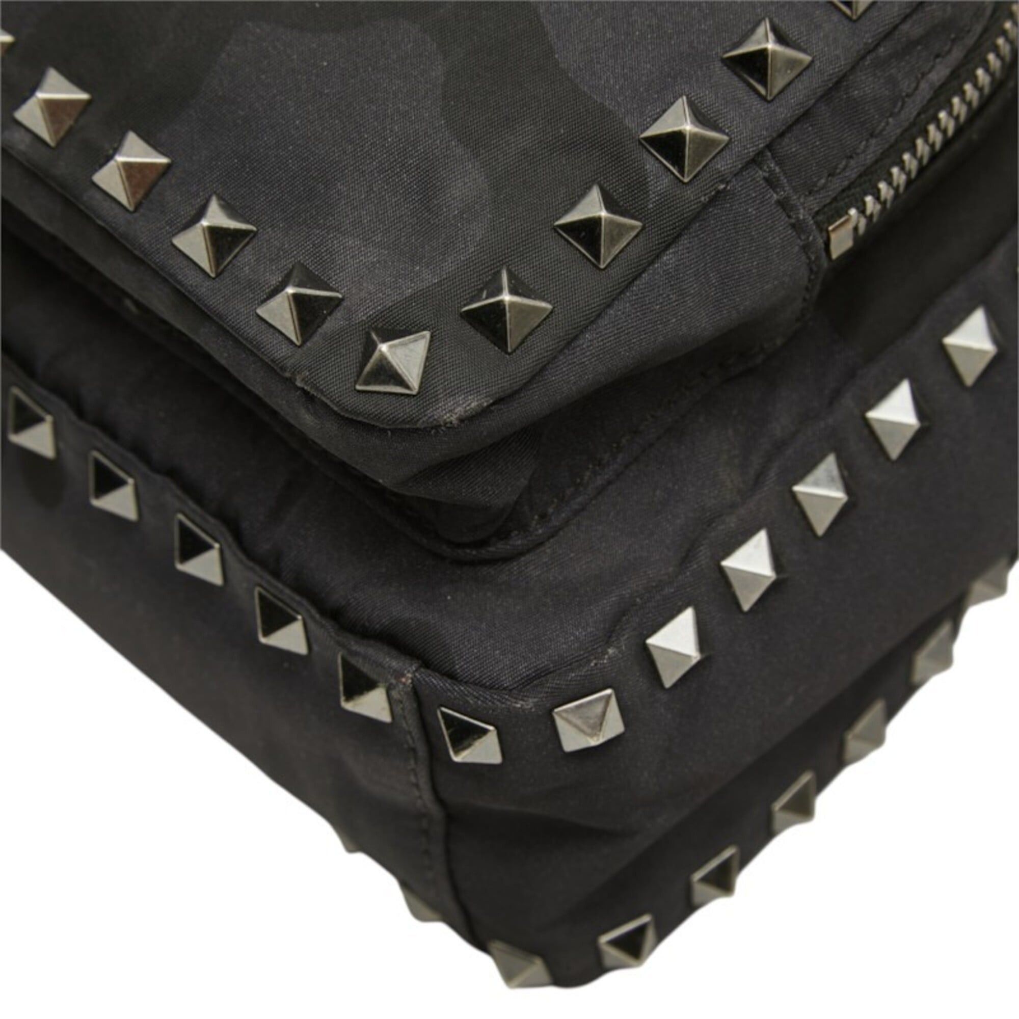 Valentino Valentino Rockstud Camouflage Backpack, Black Leather, Women's Size ONE SIZE - 4 Thumbnail
