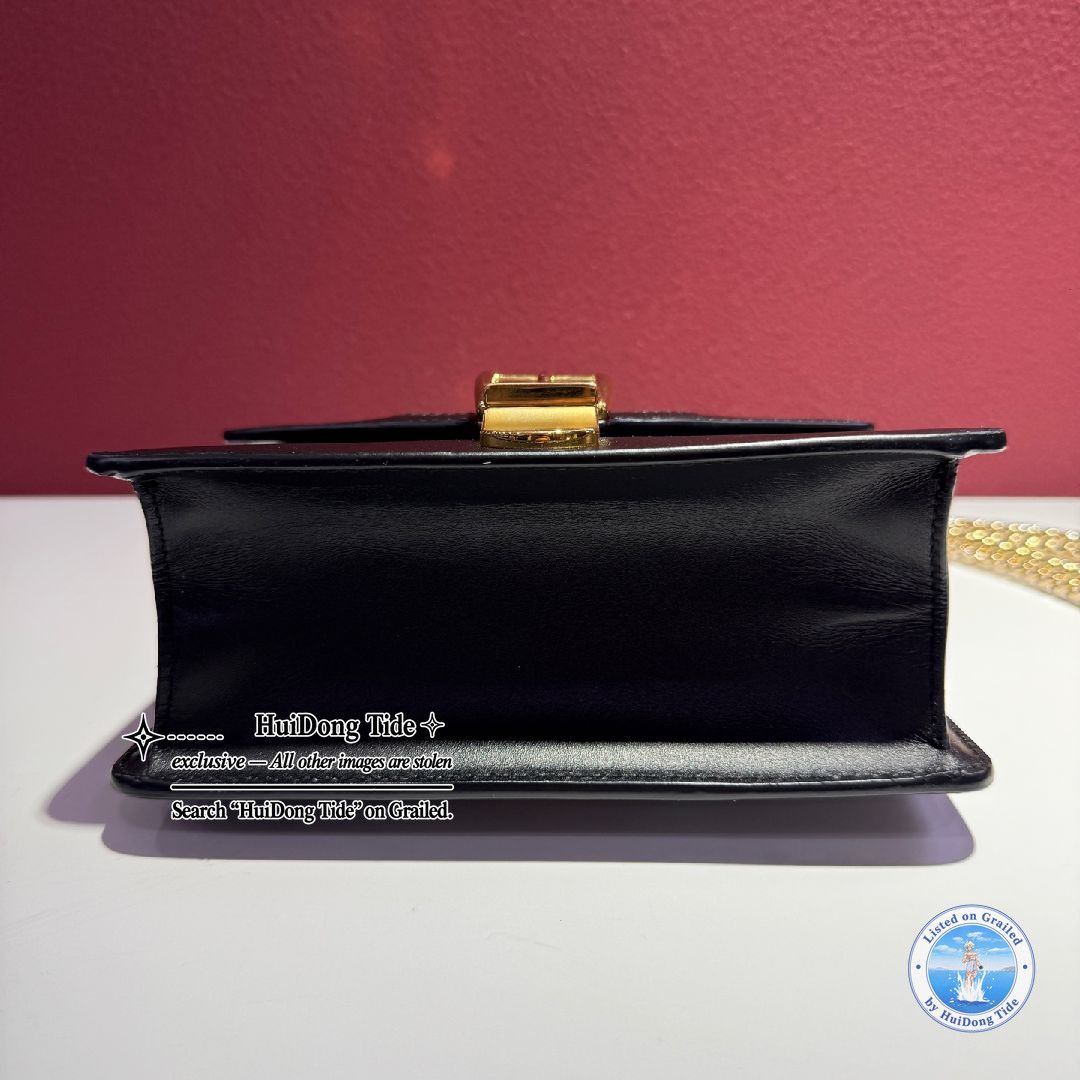Gucci Gucci Sylvie Mini Black Leather Shoulder Bag Size ONE SIZE - 6 Thumbnail