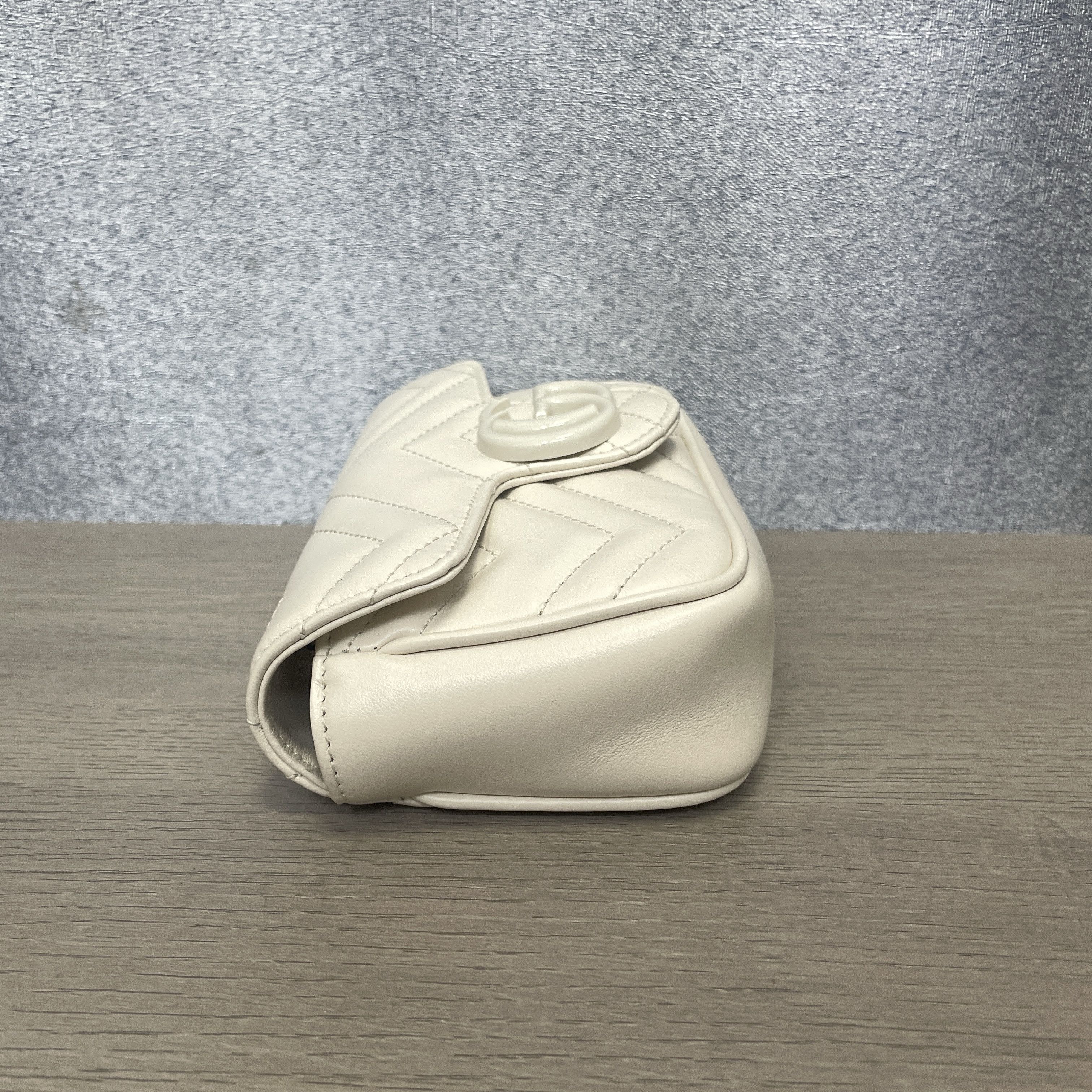 Gucci Gucci White GG Marmont Mini Leather Chain Bag Size ONE SIZE - 5 Thumbnail