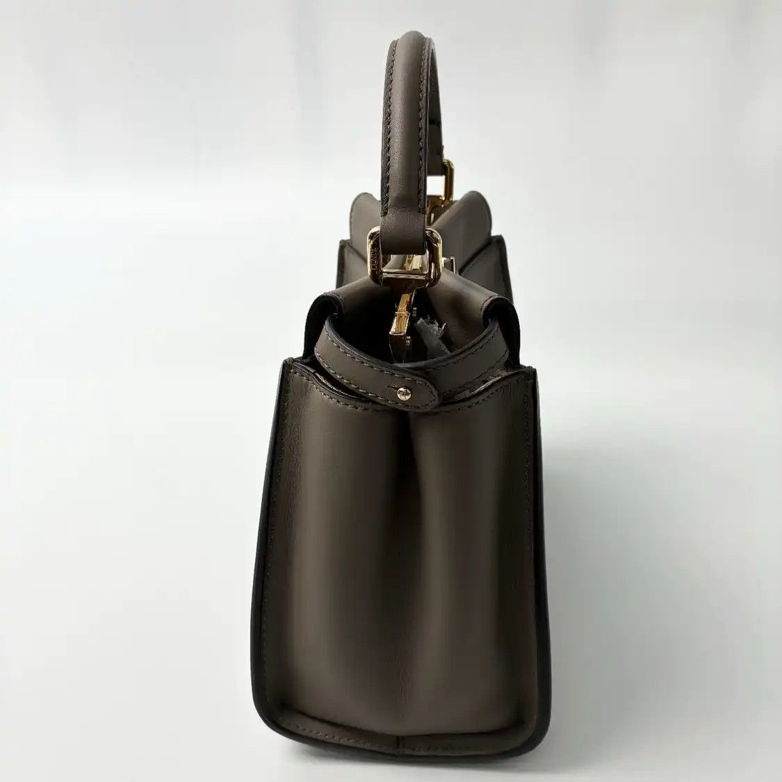 Fendi FENDI Peekaboo mini grey cowhide leather shoulder bag gold hardware detachable s Size ONE SIZE - 4 Thumbnail