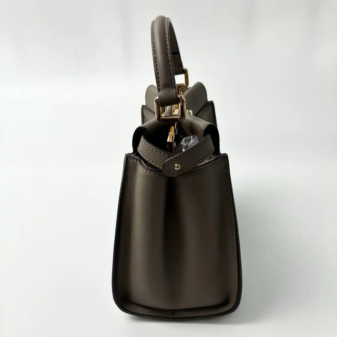 Fendi FENDI Peekaboo mini grey cowhide leather shoulder bag gold hardware detachable s Size ONE SIZE - 3 Thumbnail