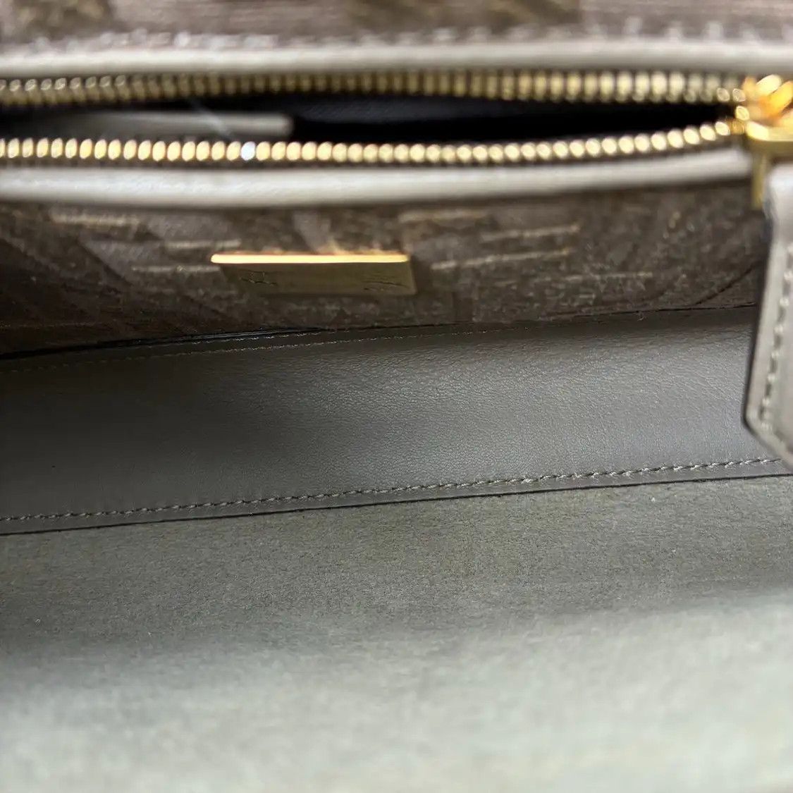 Fendi FENDI Peekaboo mini grey cowhide leather shoulder bag gold hardware detachable s Size ONE SIZE - 6 Thumbnail