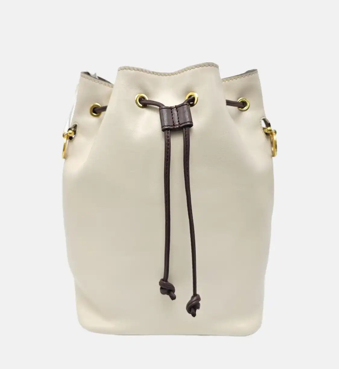 Fendi FENDI bucket bag beige cowhide leather jacquard shoulder bag handbag gold hardwa Size ONE SIZE - 5 Thumbnail