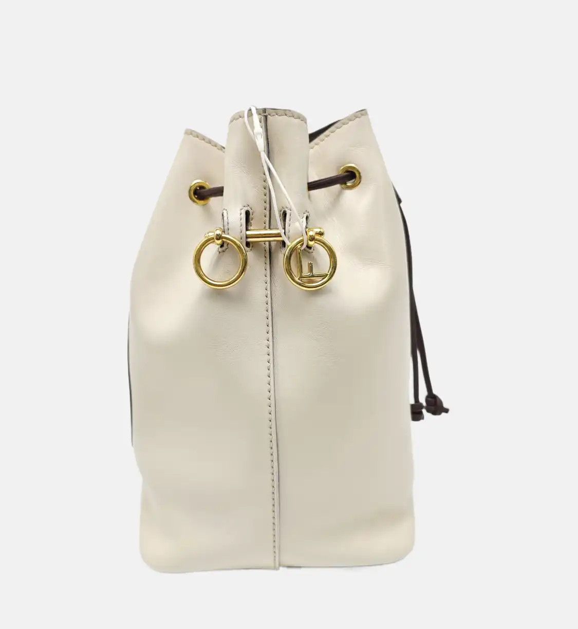 Fendi FENDI bucket bag beige cowhide leather jacquard shoulder bag handbag gold hardwa Size ONE SIZE - 3 Thumbnail