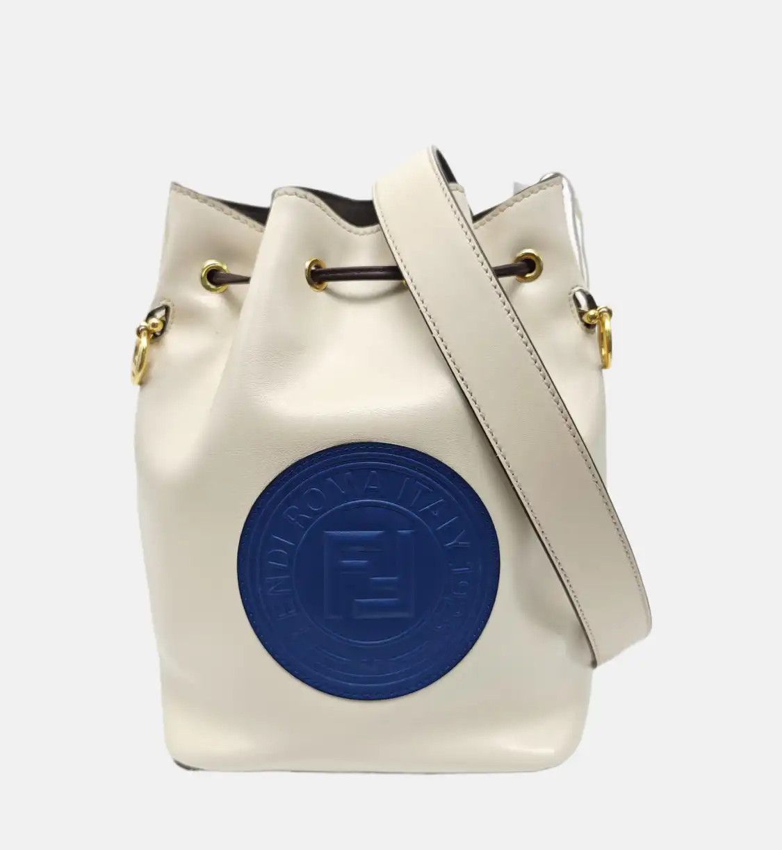 Fendi FENDI bucket bag beige cowhide leather jacquard shoulder bag handbag gold hardwa Size ONE SIZE - 8 Thumbnail