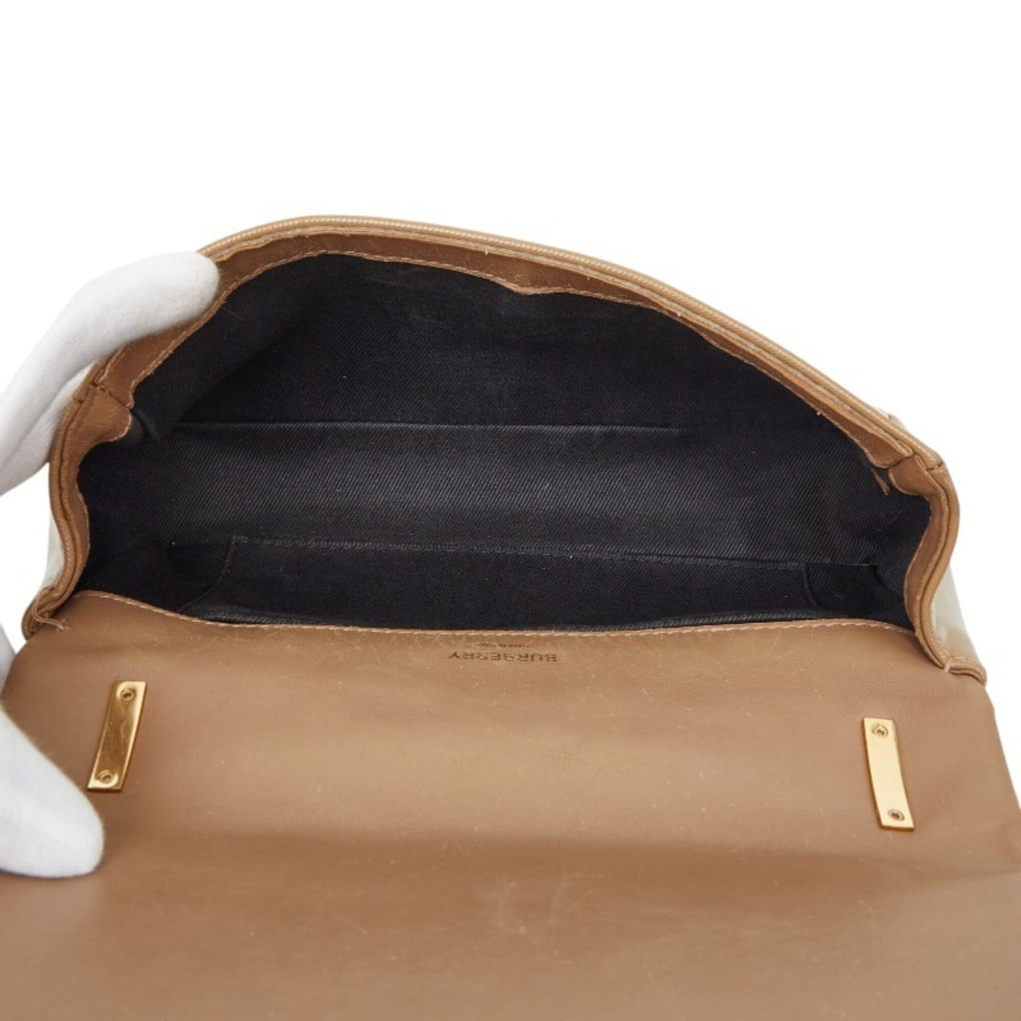 Burberry Burberry TB Small Laura Quilted Chain Shoulder Bag, Beige Leather, Women's. Size ONE SIZE - 9 Thumbnail