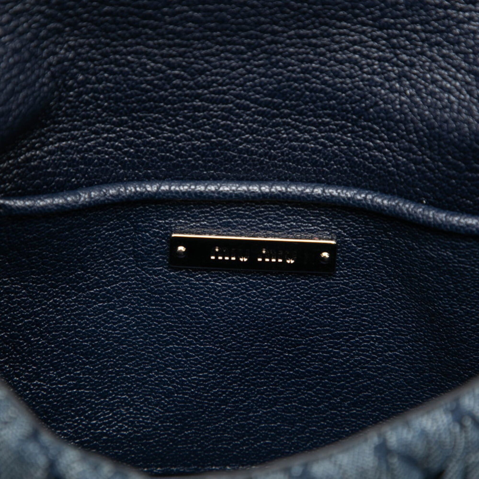 Miu Miu Miu Miu Miu Matelassé Chain Shoulder Bag, Blue Denim Leather, Women's MIUMIU Size ONE SIZE - 6 Thumbnail