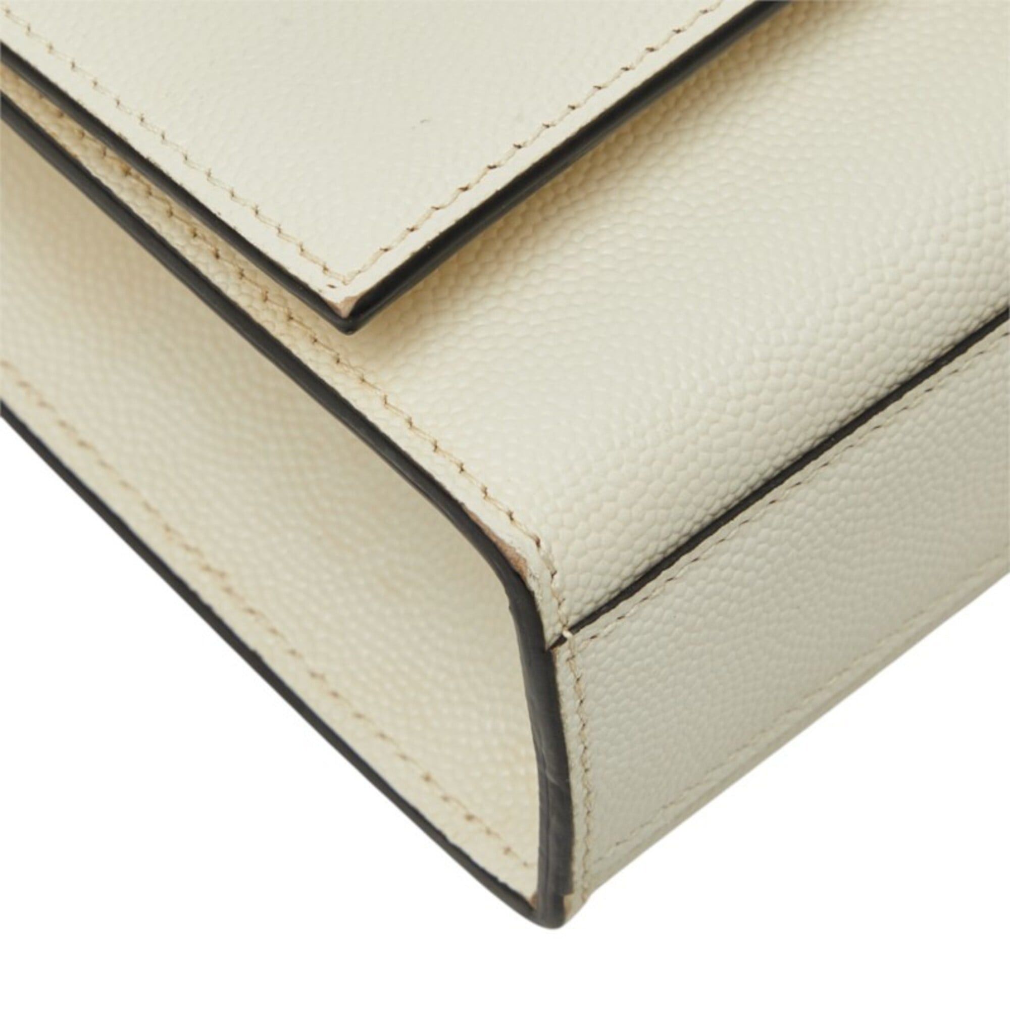 Saint Laurent Paris Saint Laurent Cassandra Kate YSL Logo Chain Shoulder Bag 364021 White Black Leather Women's SAINT LAURENT Size ONE SIZE - 5 Thumbnail