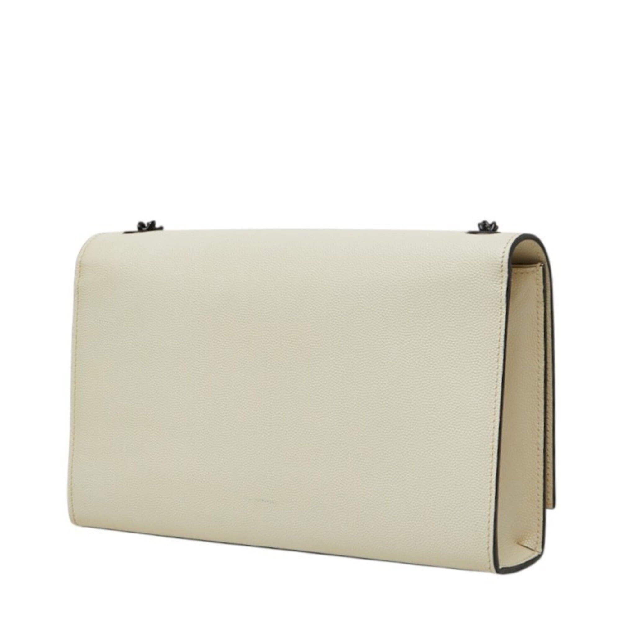 Saint Laurent Paris Saint Laurent Cassandra Kate YSL Logo Chain Shoulder Bag 364021 White Black Leather Women's SAINT LAURENT Size ONE SIZE - 2 Thumbnail