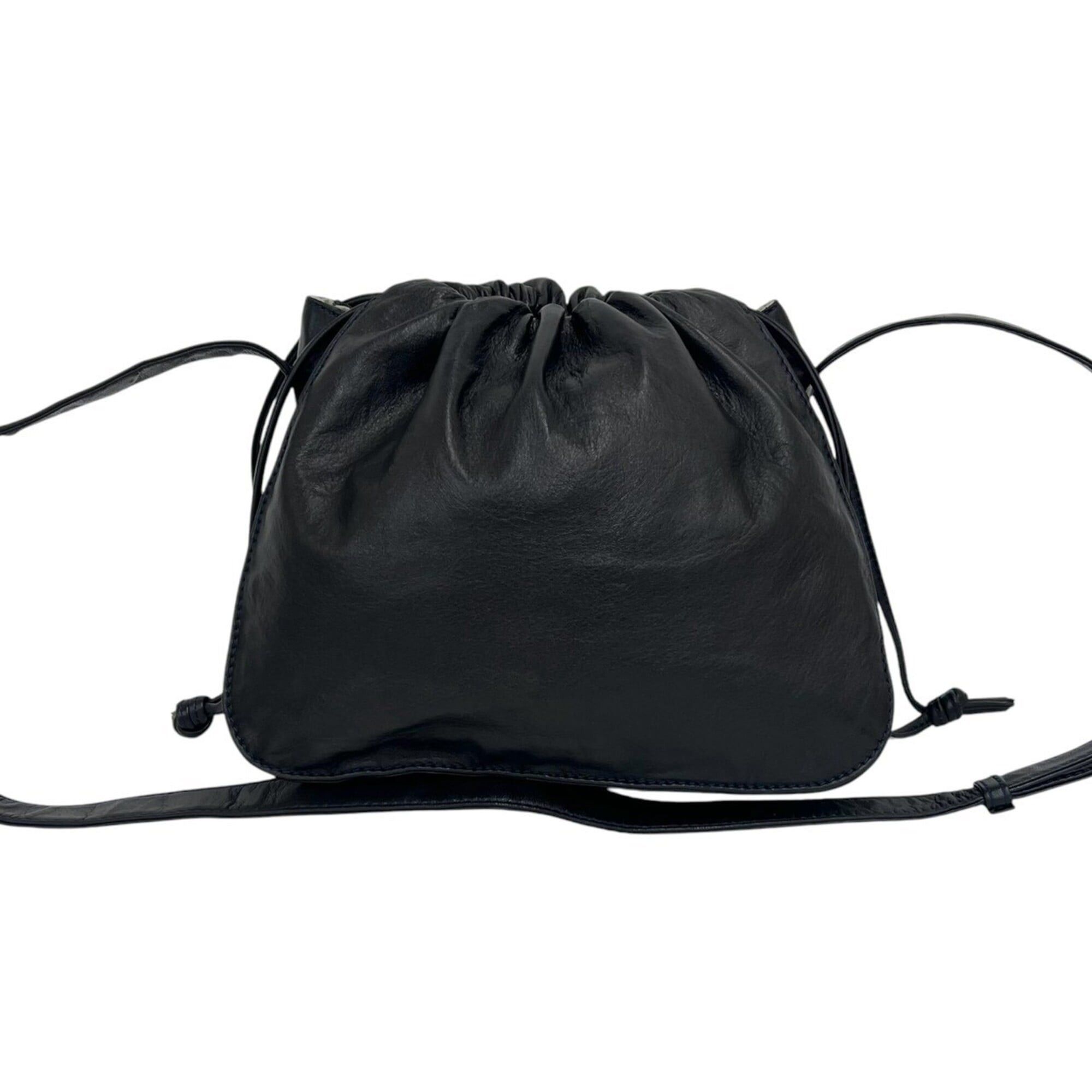 Loewe LOEWE Vintage Anagram Logo Nappa Leather Drawstring Shoulder Bag/Pouch, Dark Navy, 33703 Size ONE SIZE - 3 Thumbnail