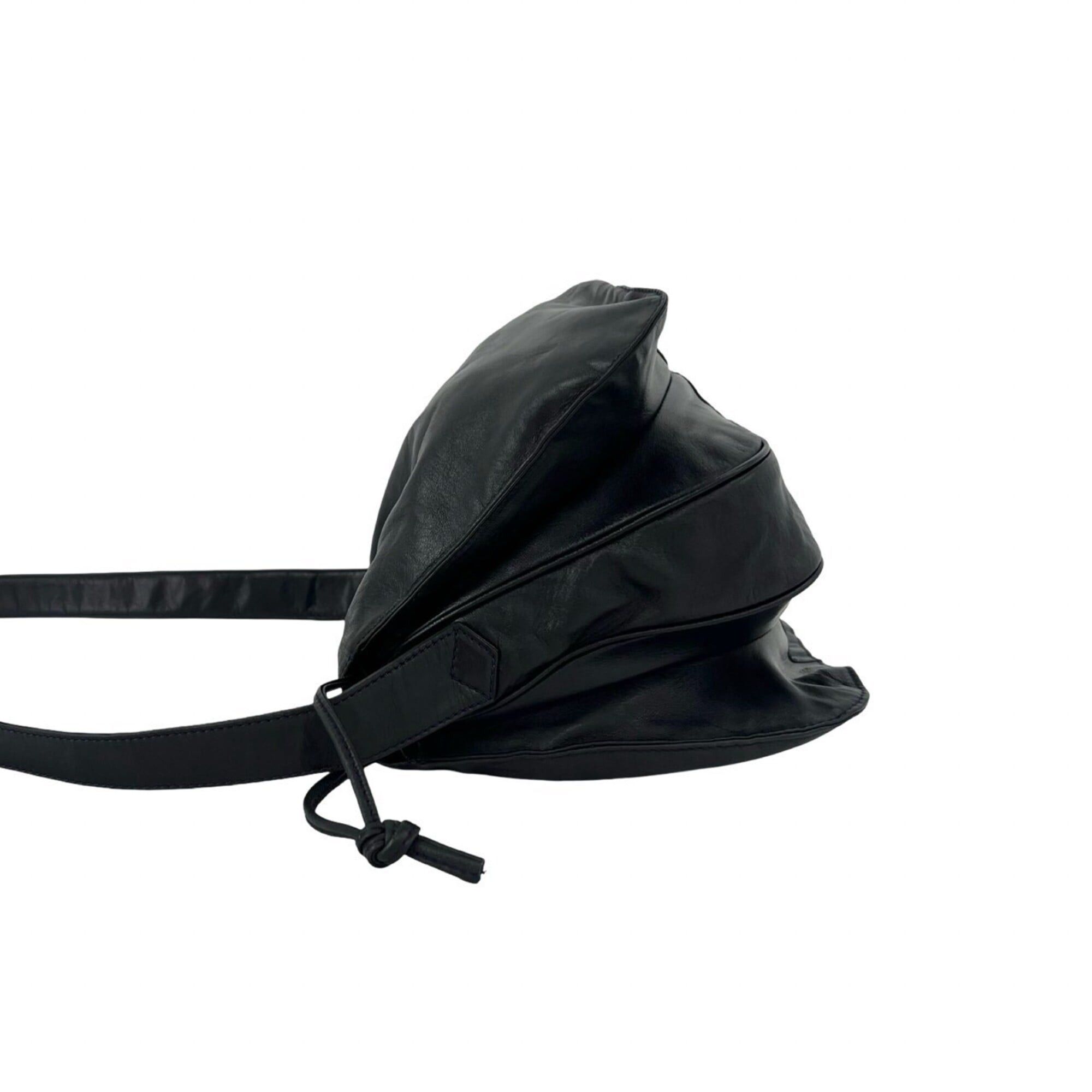 Loewe LOEWE Vintage Anagram Logo Nappa Leather Drawstring Shoulder Bag/Pouch, Dark Navy, 33703 Size ONE SIZE - 5 Thumbnail