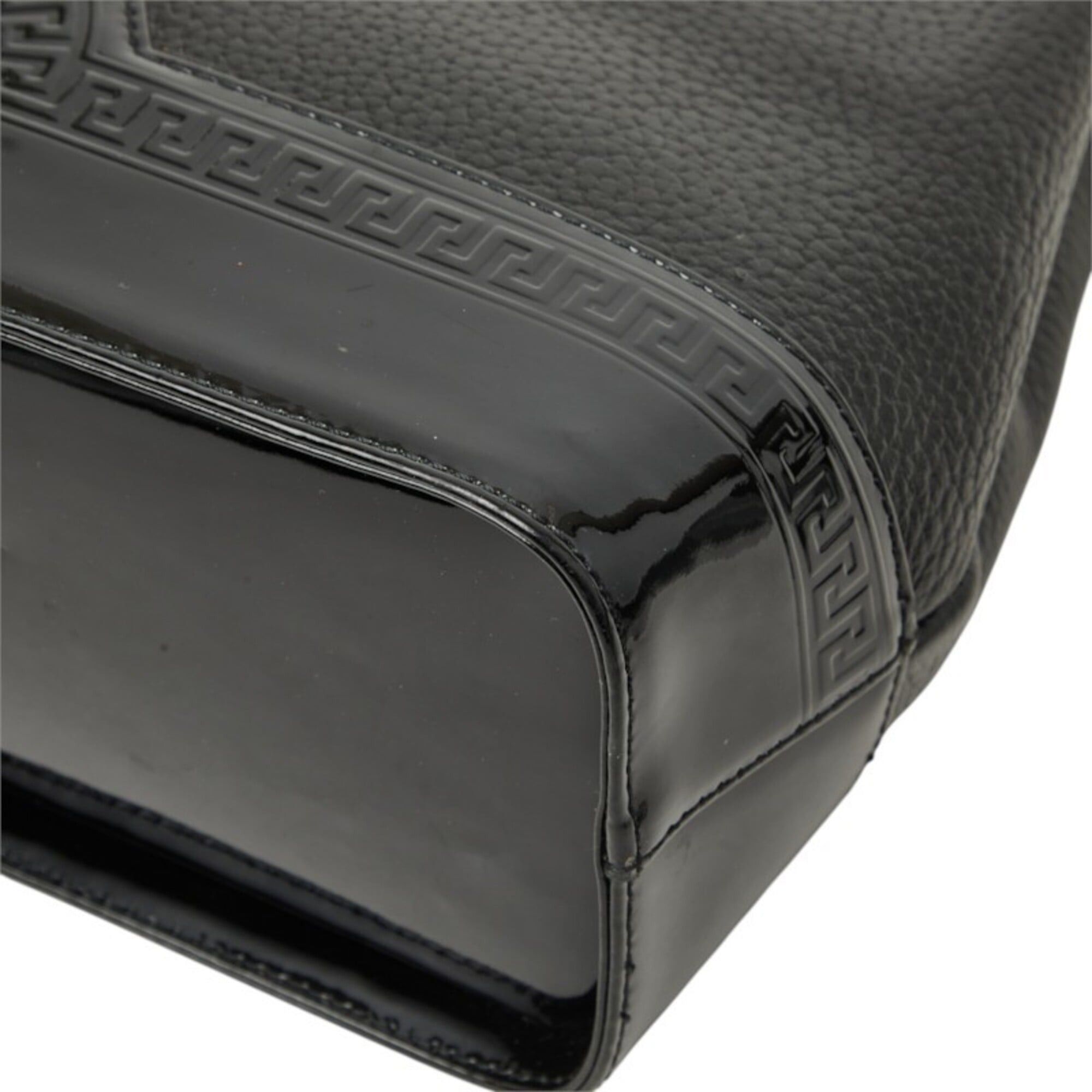Versace Versace Sunburst Handbag, Black Gold Leather Enamel, Women's VERSACE Size ONE SIZE - 4 Thumbnail