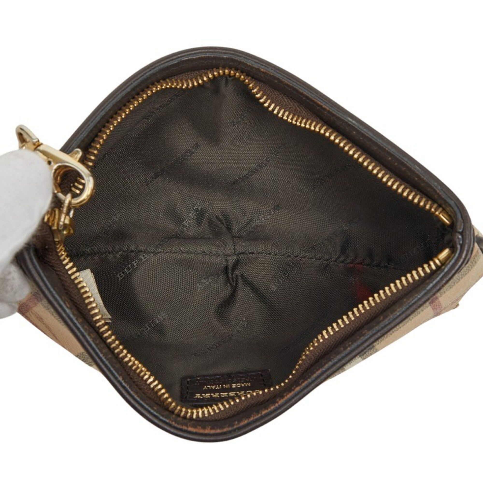 Burberry Burberry Nova Check Shadow Horse Chain Handbag Pouch Beige Brown Leather Women's BURBERRY Size ONE SIZE - 9 Thumbnail