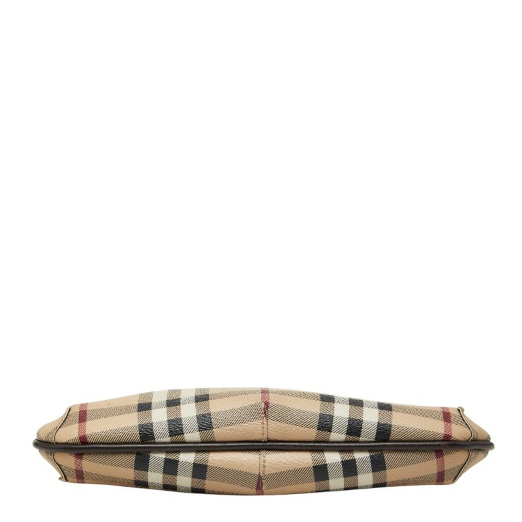 Burberry Burberry Nova Check Shadow Horse Chain Handbag Pouch Beige Brown Leather Women's BURBERRY Size ONE SIZE - 3 Thumbnail