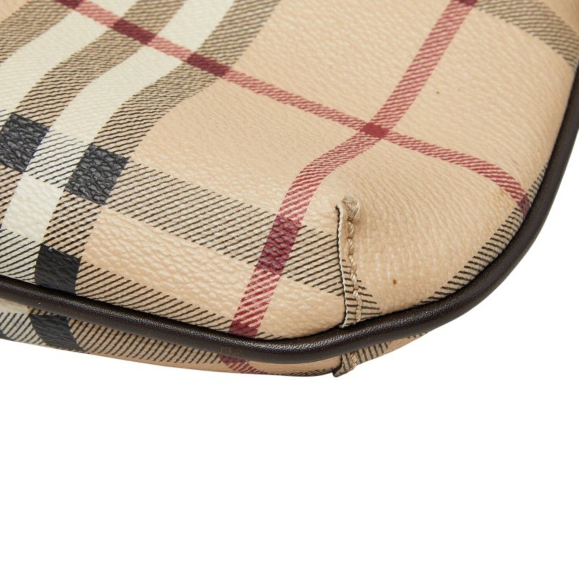 Burberry Burberry Nova Check Shadow Horse Chain Handbag Pouch Beige Brown Leather Women's BURBERRY Size ONE SIZE - 4 Thumbnail