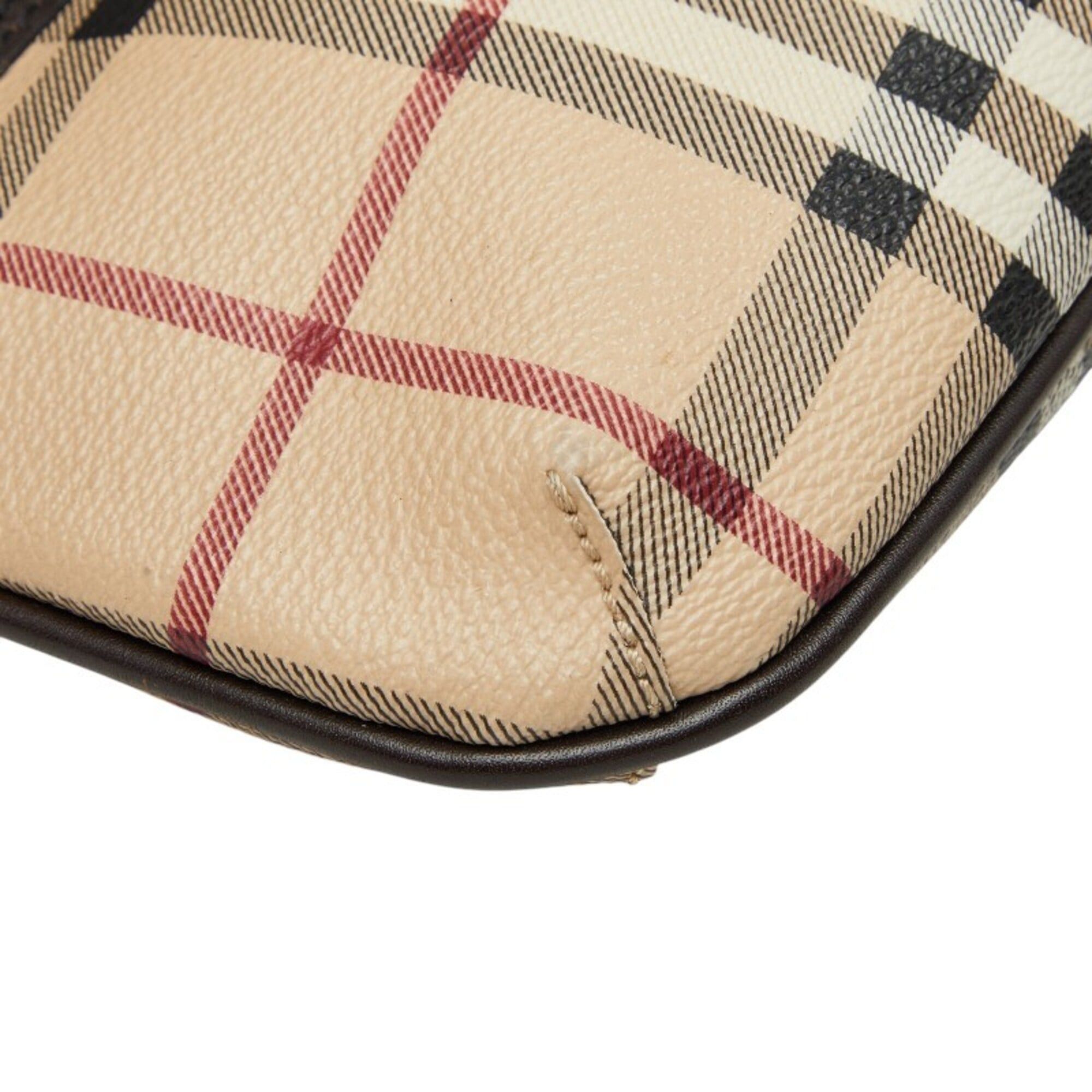 Burberry Burberry Nova Check Shadow Horse Chain Handbag Pouch Beige Brown Leather Women's BURBERRY Size ONE SIZE - 5 Thumbnail