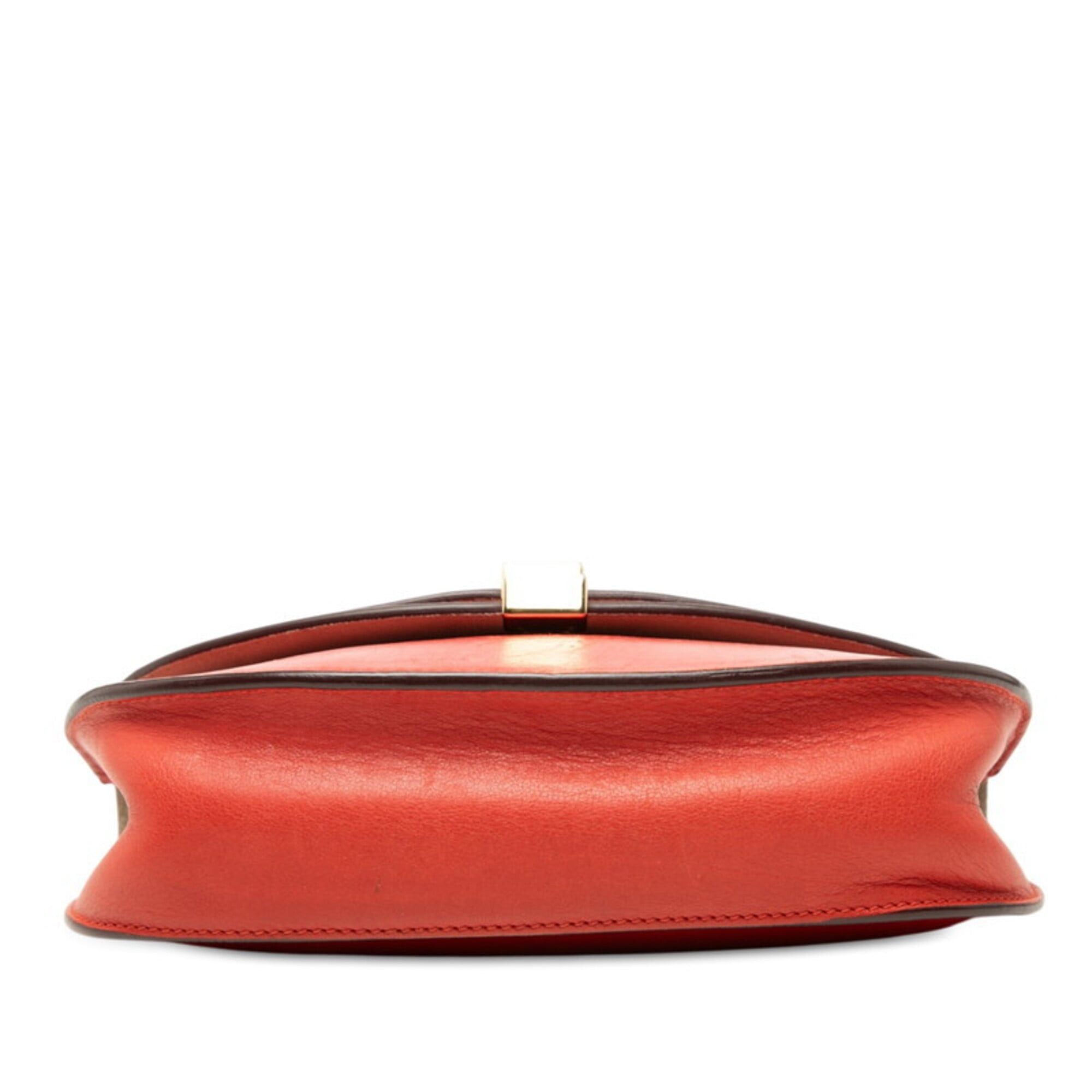 Chloe Chloé Chloe Georgia Crossbody Double Flap Shoulder Bag 03-15-50-65 Red Leather Women's Size ONE SIZE - 3 Thumbnail