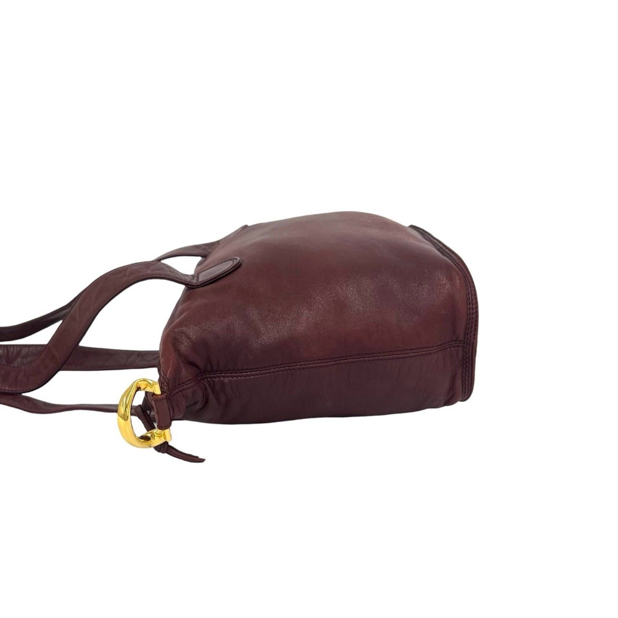 Loewe LOEWE Vintage Anagram Logo Nappa Leather Semi-Shoulder Bag Mini Tote Bordeaux 19356 Size ONE SIZE - 5 Thumbnail