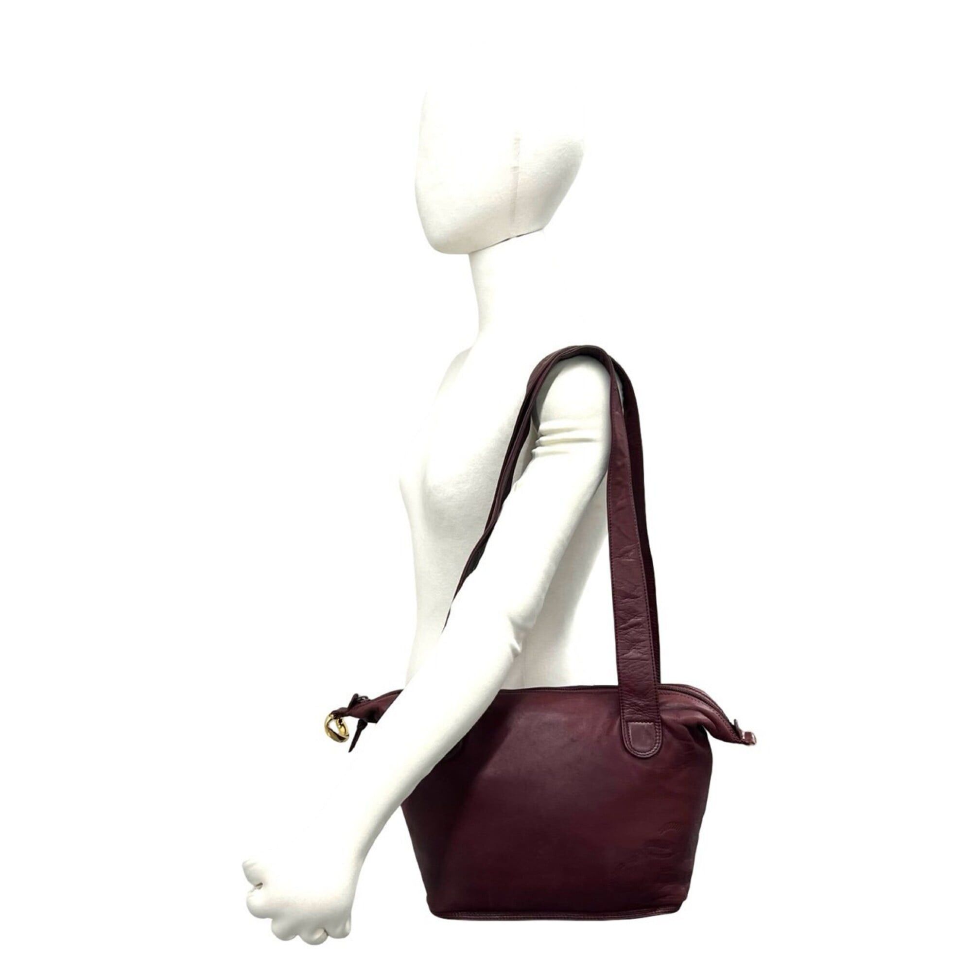 Loewe LOEWE Vintage Anagram Logo Nappa Leather Semi-Shoulder Bag Mini Tote Bordeaux 19356 Size ONE SIZE - 2 Thumbnail