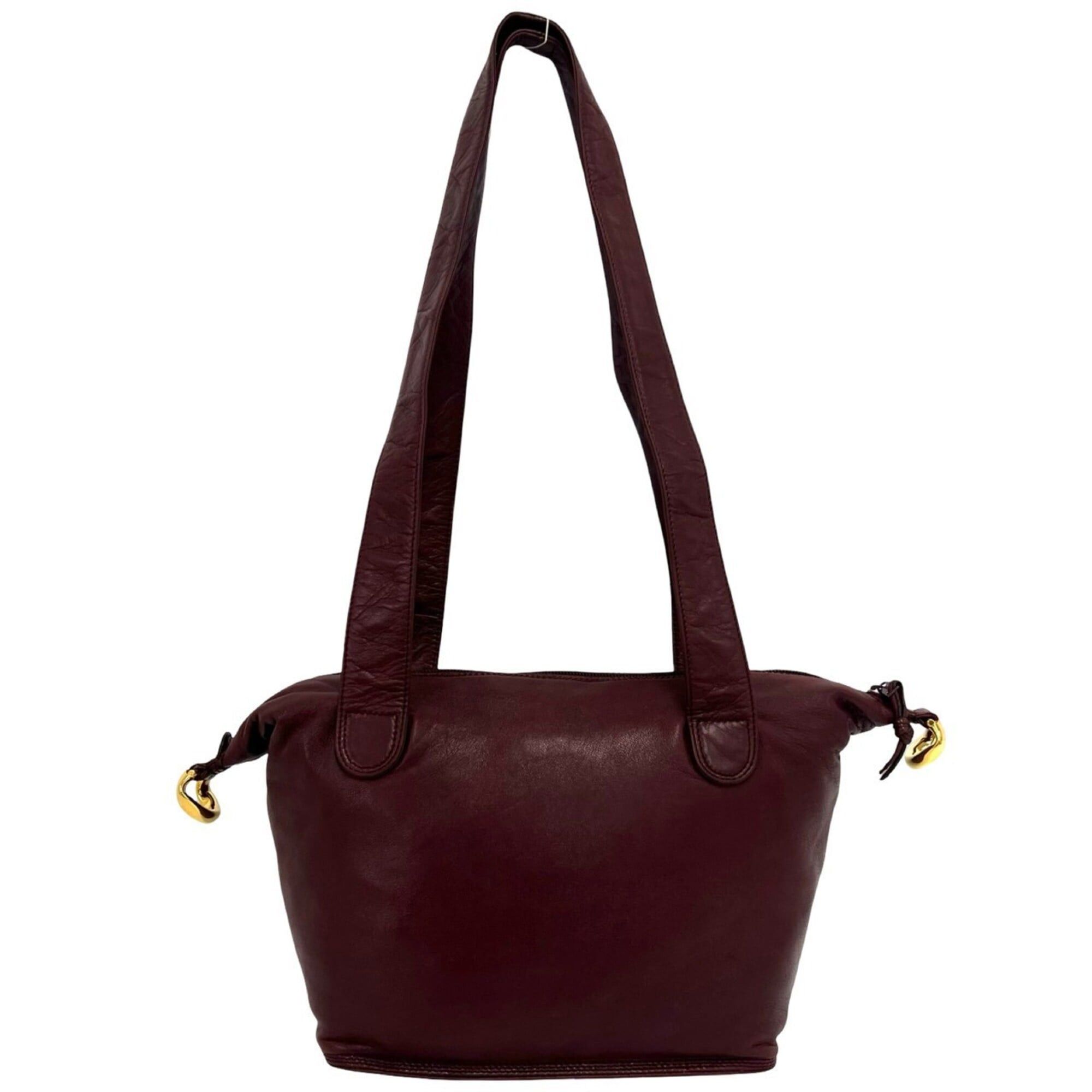Loewe LOEWE Vintage Anagram Logo Nappa Leather Semi-Shoulder Bag Mini Tote Bordeaux 19356 Size ONE SIZE - 3 Thumbnail