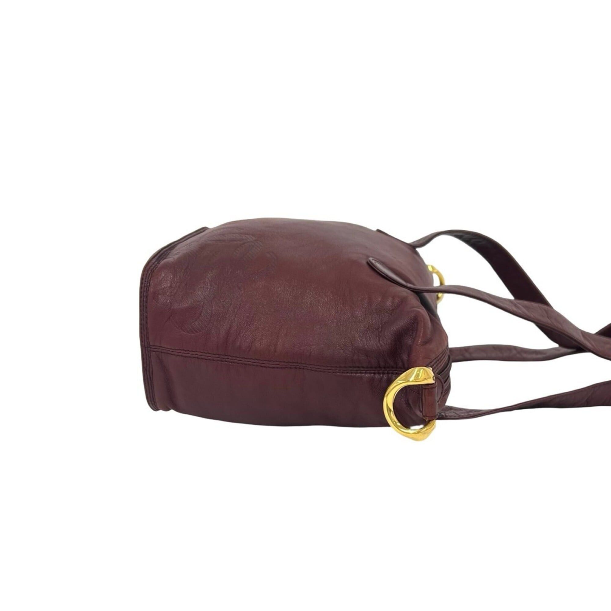 Loewe LOEWE Vintage Anagram Logo Nappa Leather Semi-Shoulder Bag Mini Tote Bordeaux 19356 Size ONE SIZE - 6 Thumbnail