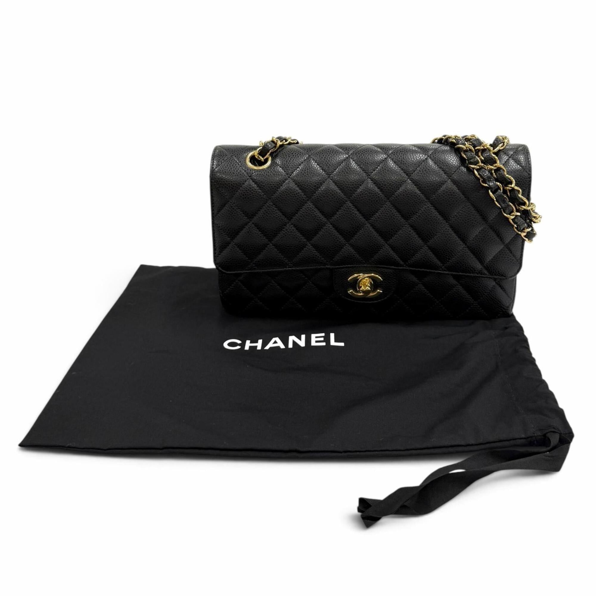 Chanel CHANEL A01112 Matelassé 25 Caviar Skin Shoulder Bag with Random Serial Number, Black Gold Hardware, Made in France, Women's, Dust Bag. Size ONE SIZE - 2 Thumbnail