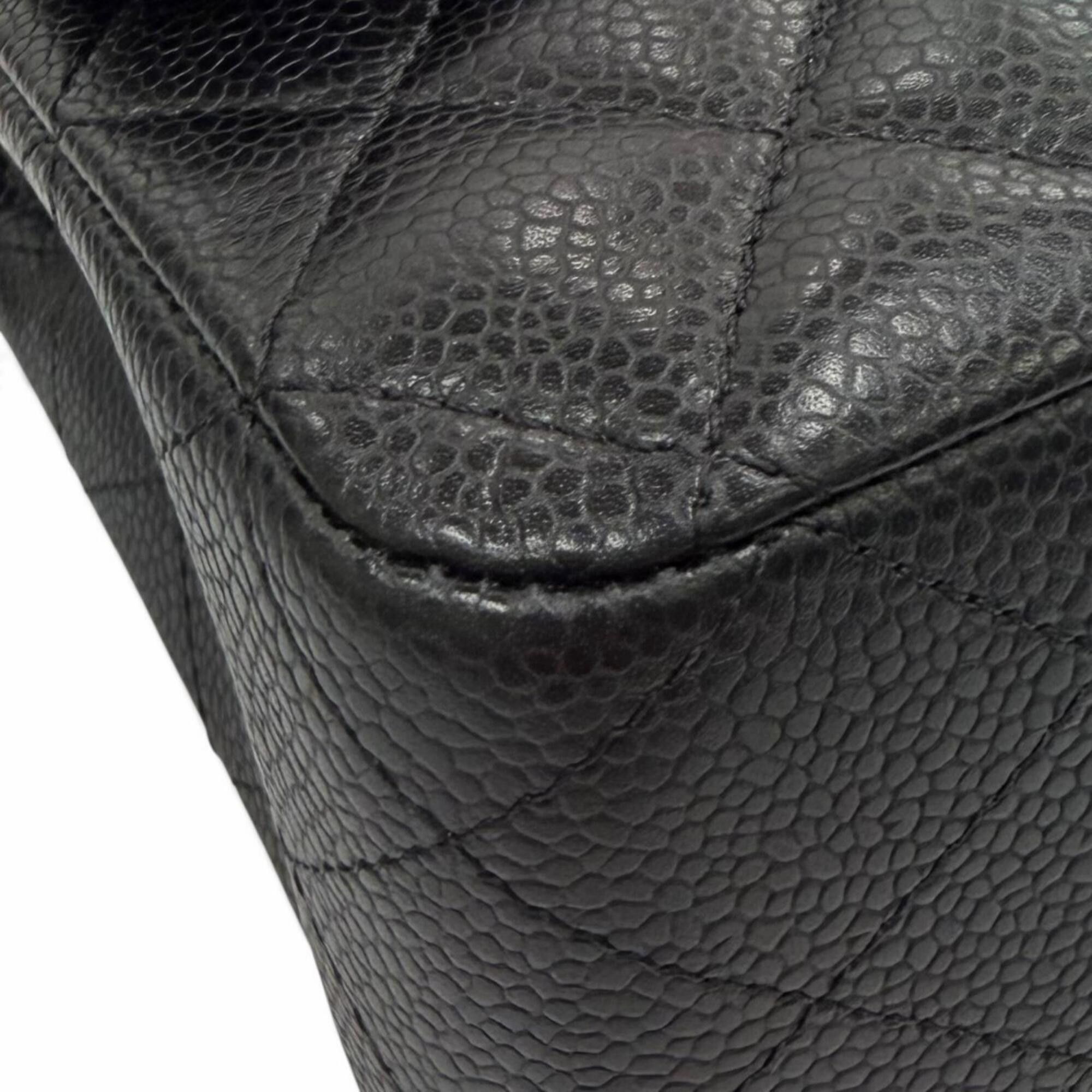 Chanel CHANEL A01112 Matelassé 25 Caviar Skin Shoulder Bag with Random Serial Number, Black Gold Hardware, Made in France, Women's, Dust Bag. Size ONE SIZE - 8 Thumbnail