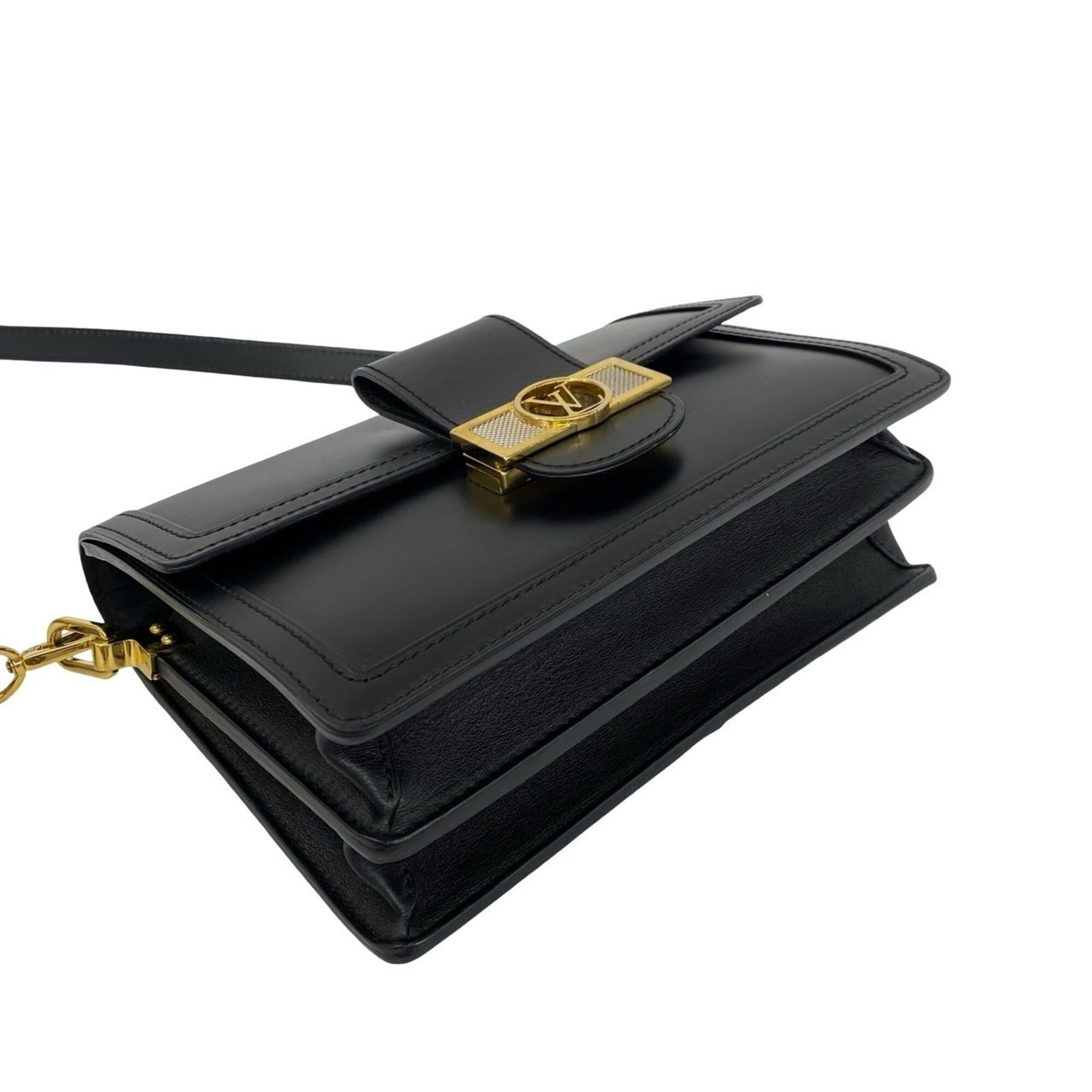 Louis Vuitton LOUIS VUITTON Dauphine MM Logo Hardware Leather Shoulder Bag Pouch Black 35794 Size ONE SIZE - 7 Thumbnail