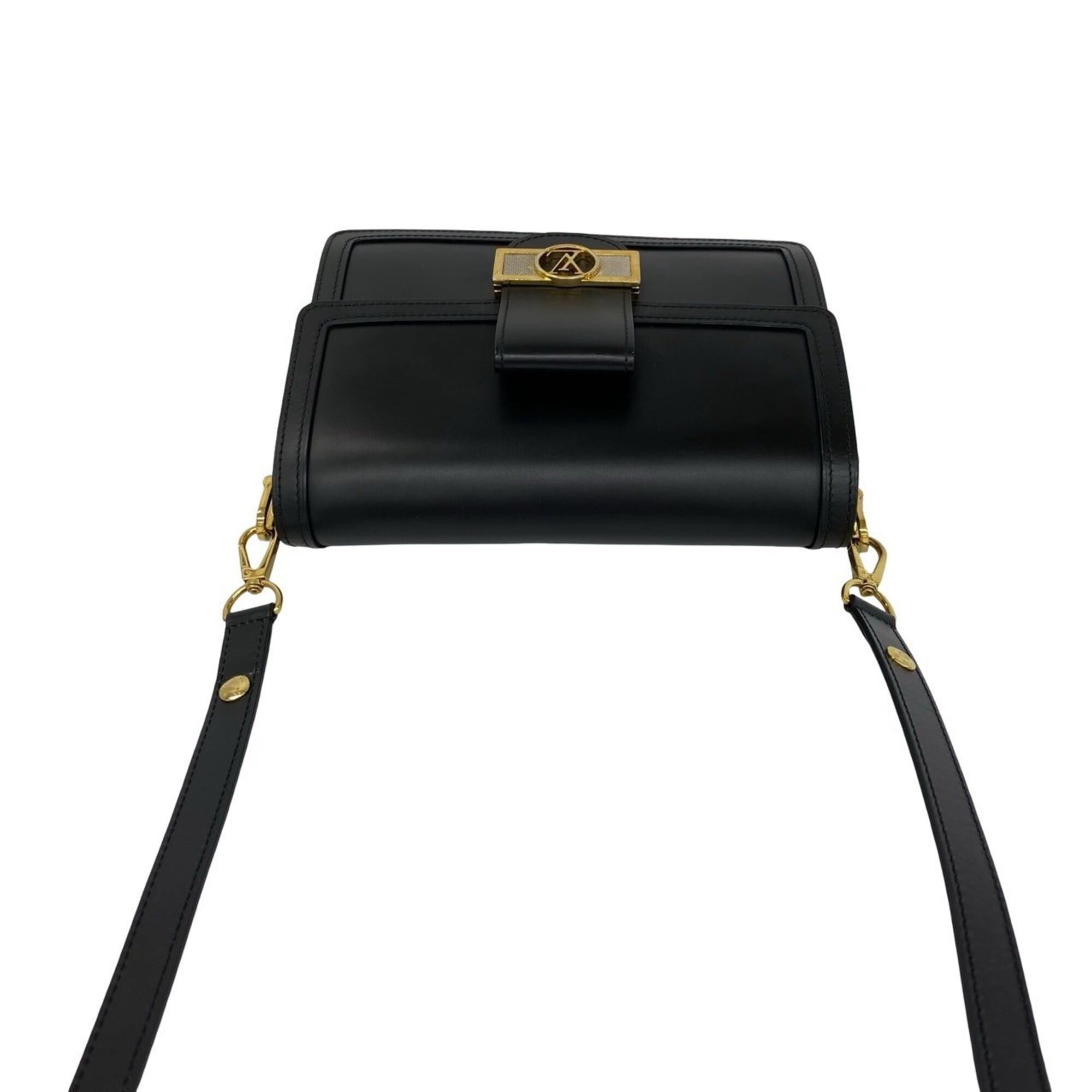 Louis Vuitton LOUIS VUITTON Dauphine MM Logo Hardware Leather Shoulder Bag Pouch Black 35794 Size ONE SIZE - 4 Thumbnail