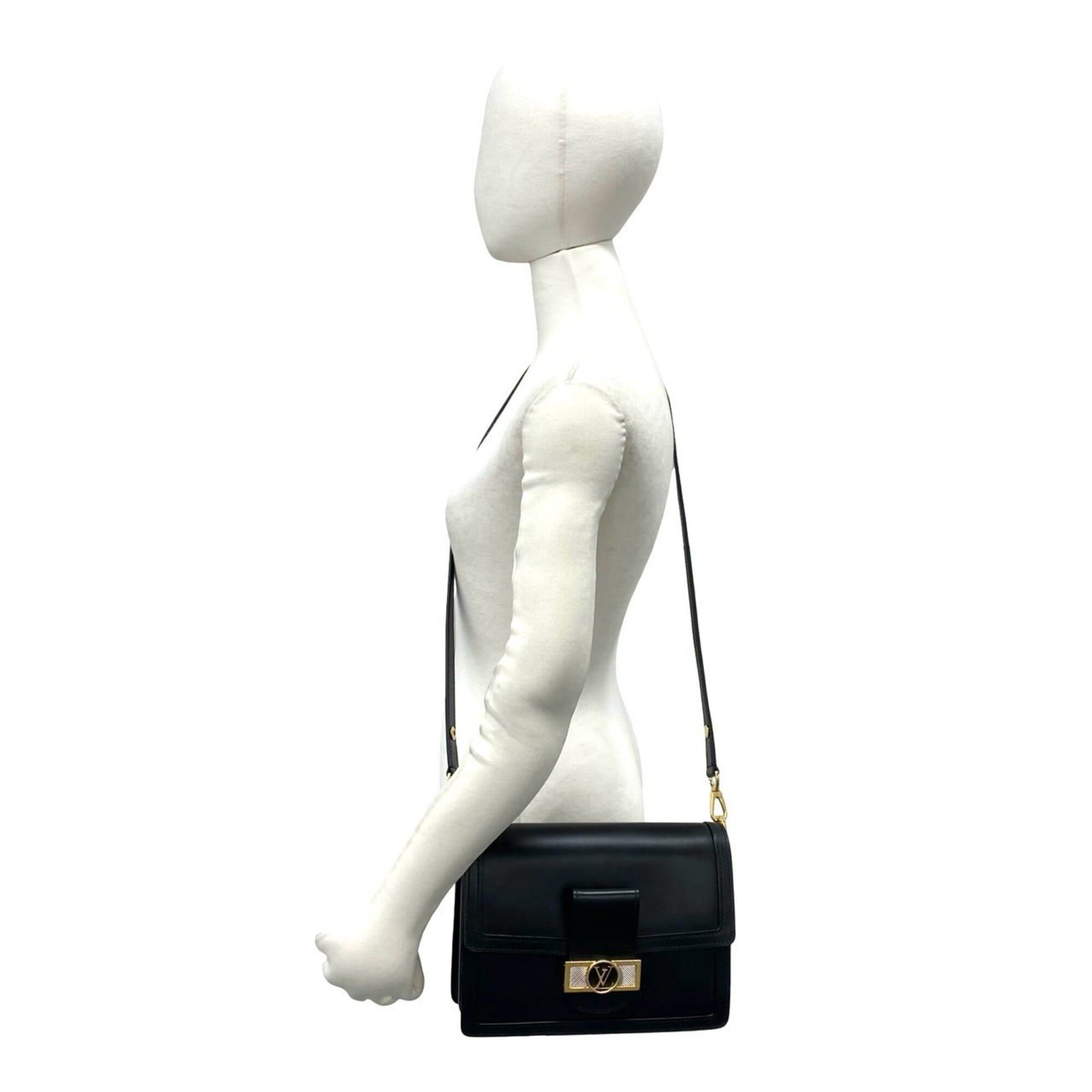 Louis Vuitton LOUIS VUITTON Dauphine MM Logo Hardware Leather Shoulder Bag Pouch Black 35794 Size ONE SIZE - 2 Thumbnail