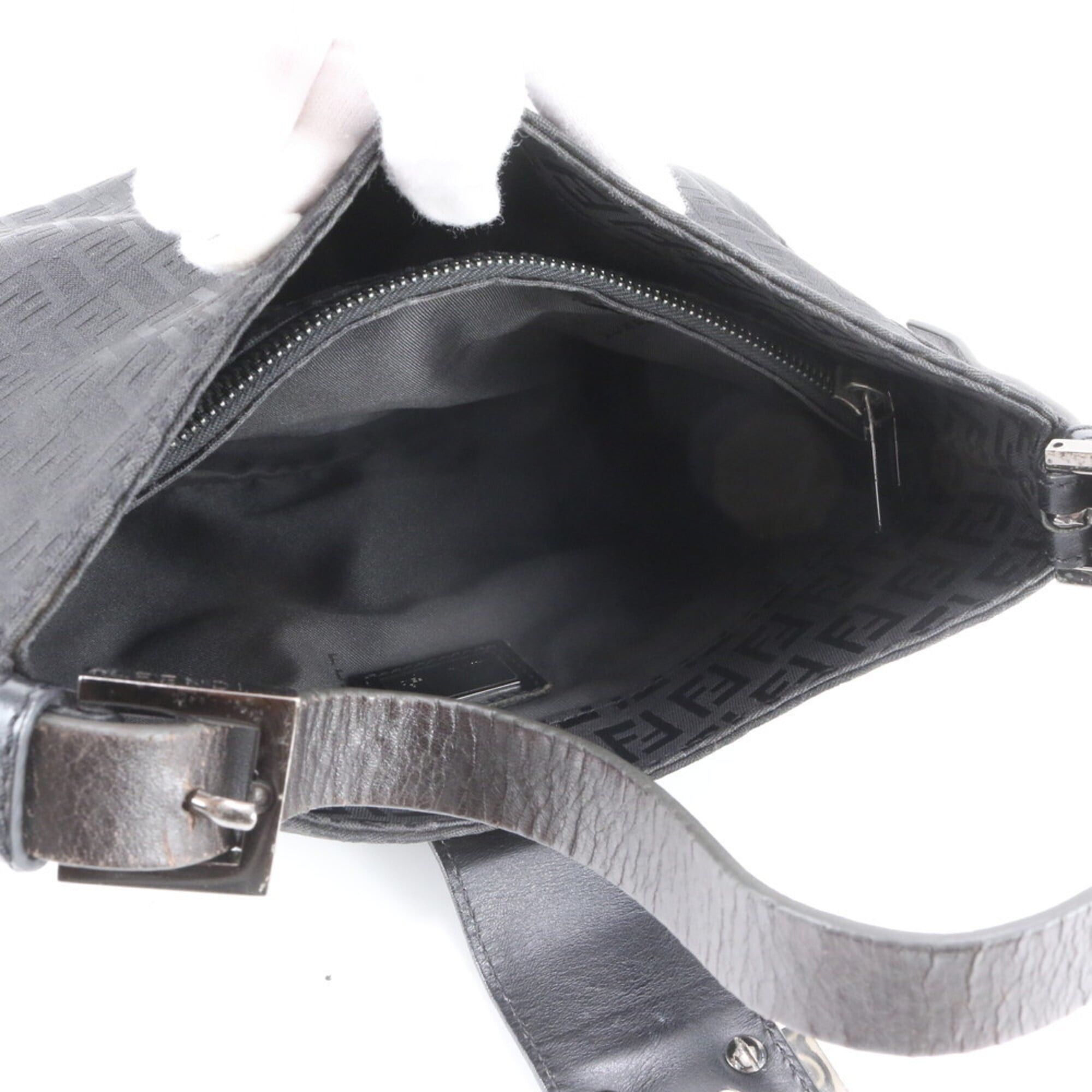 Fendi Fendi Zucchino Mamma Bucket Leather Shoulder Bag Handbag Black Women's Size ONE SIZE - 7 Thumbnail