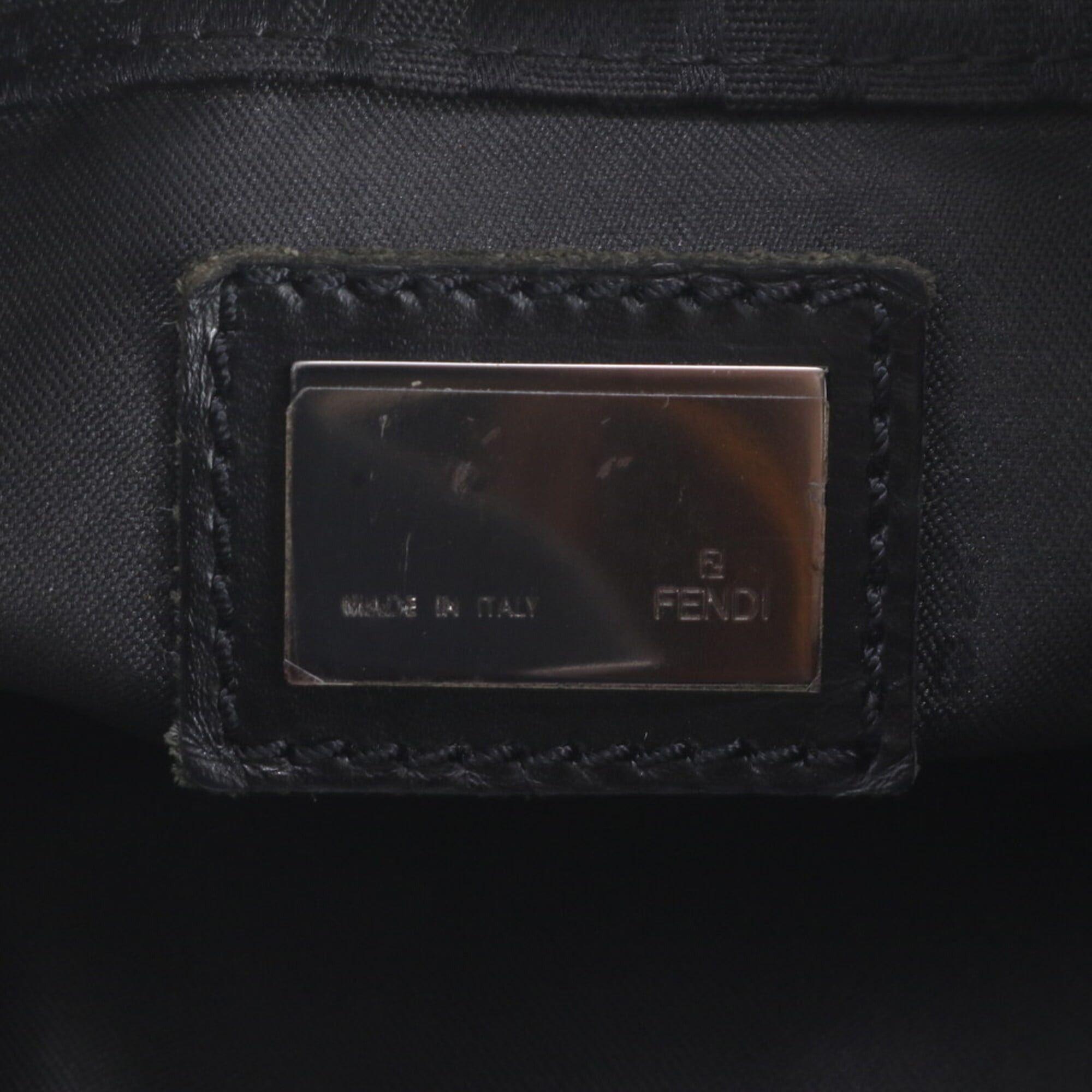 Fendi Fendi Zucchino Mamma Bucket Leather Shoulder Bag Handbag Black Women's Size ONE SIZE - 9 Thumbnail