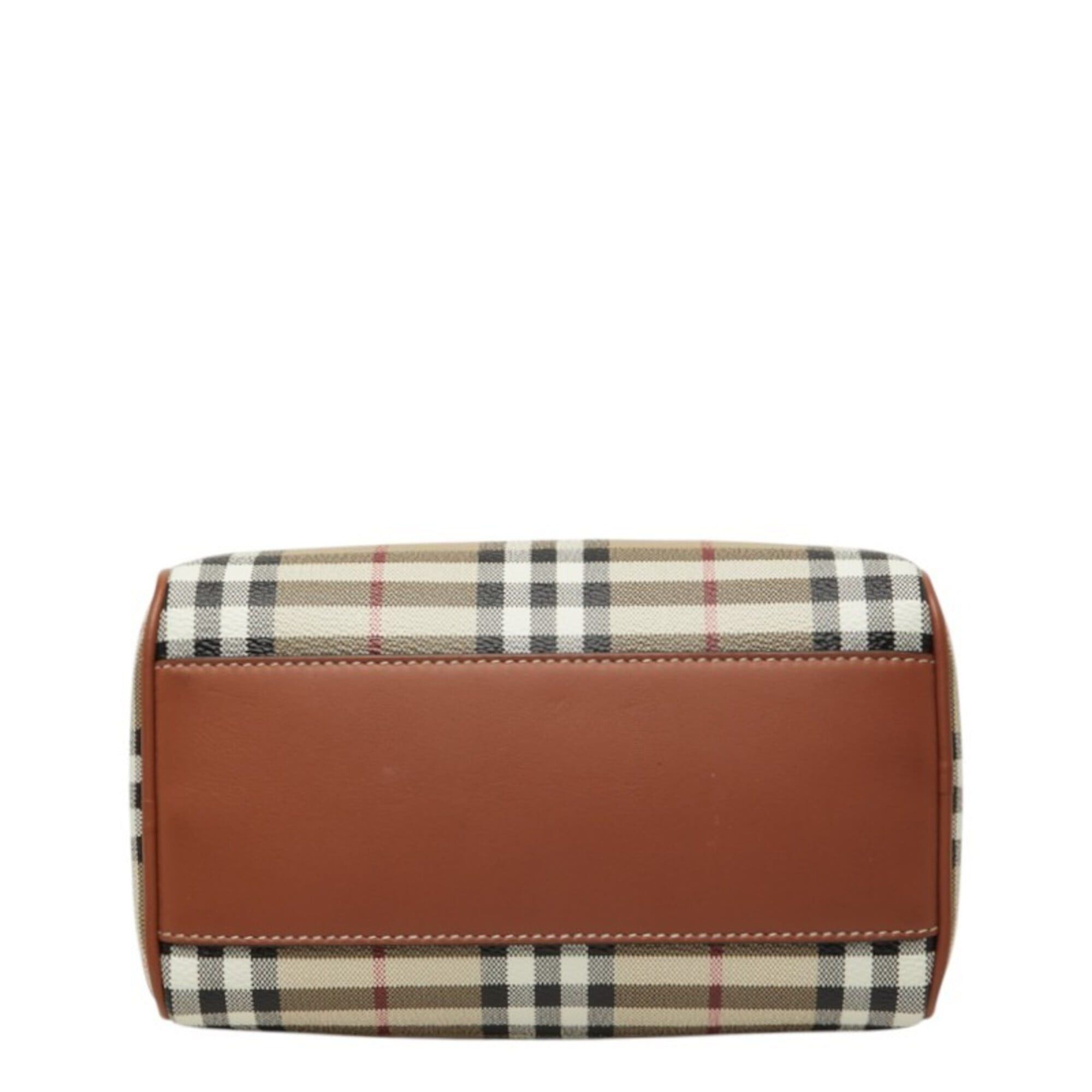 Burberry Burberry Nova Check Mini Bowling Bag Handbag Shoulder 2WAY Beige Brown Leather Women's BURBERRY Size ONE SIZE - 3 Thumbnail