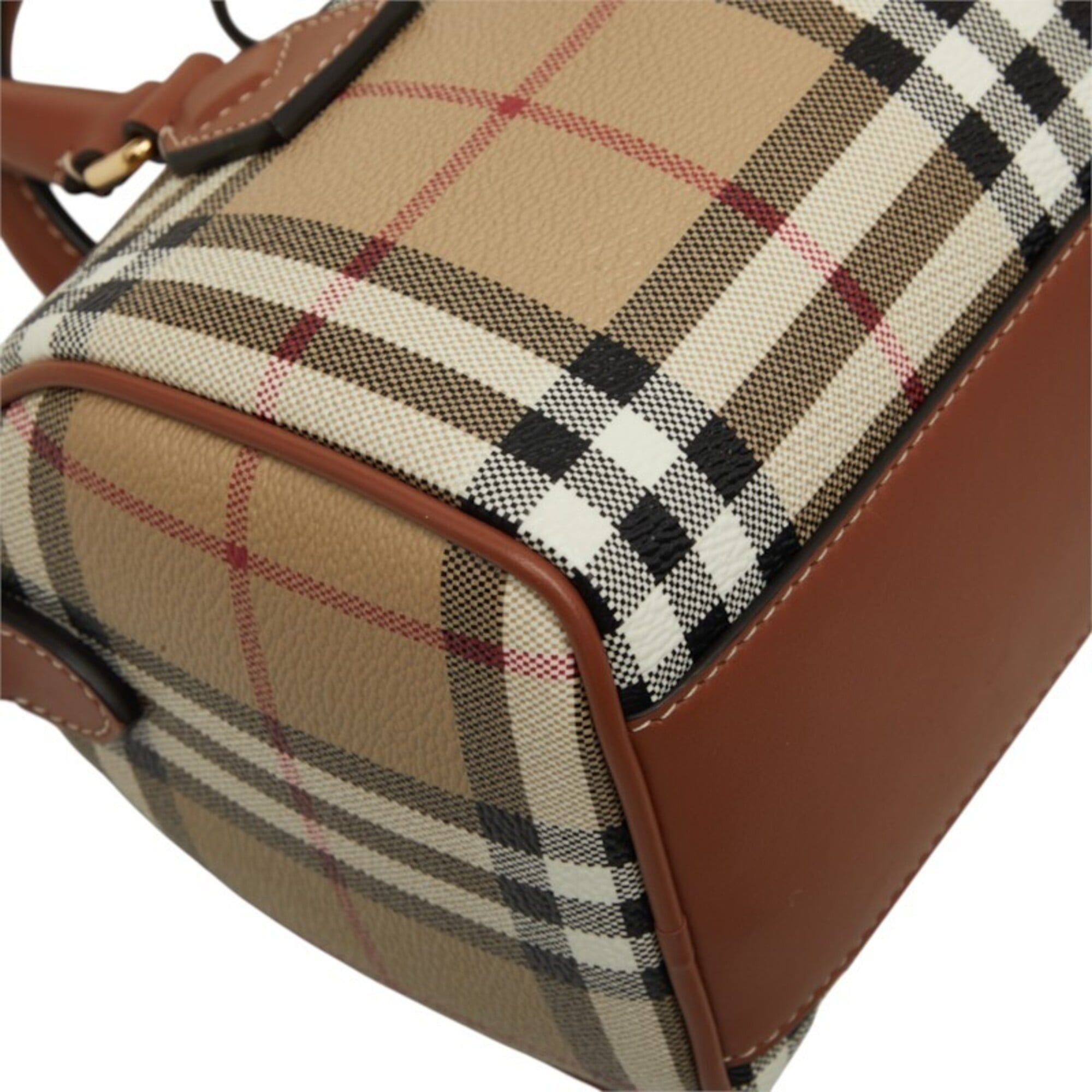 Burberry Burberry Nova Check Mini Bowling Bag Handbag Shoulder 2WAY Beige Brown Leather Women's BURBERRY Size ONE SIZE - 7 Thumbnail