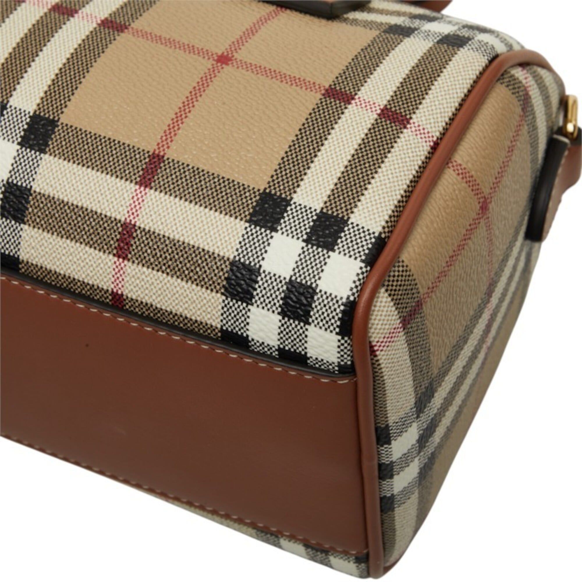 Burberry Burberry Nova Check Mini Bowling Bag Handbag Shoulder 2WAY Beige Brown Leather Women's BURBERRY Size ONE SIZE - 6 Thumbnail