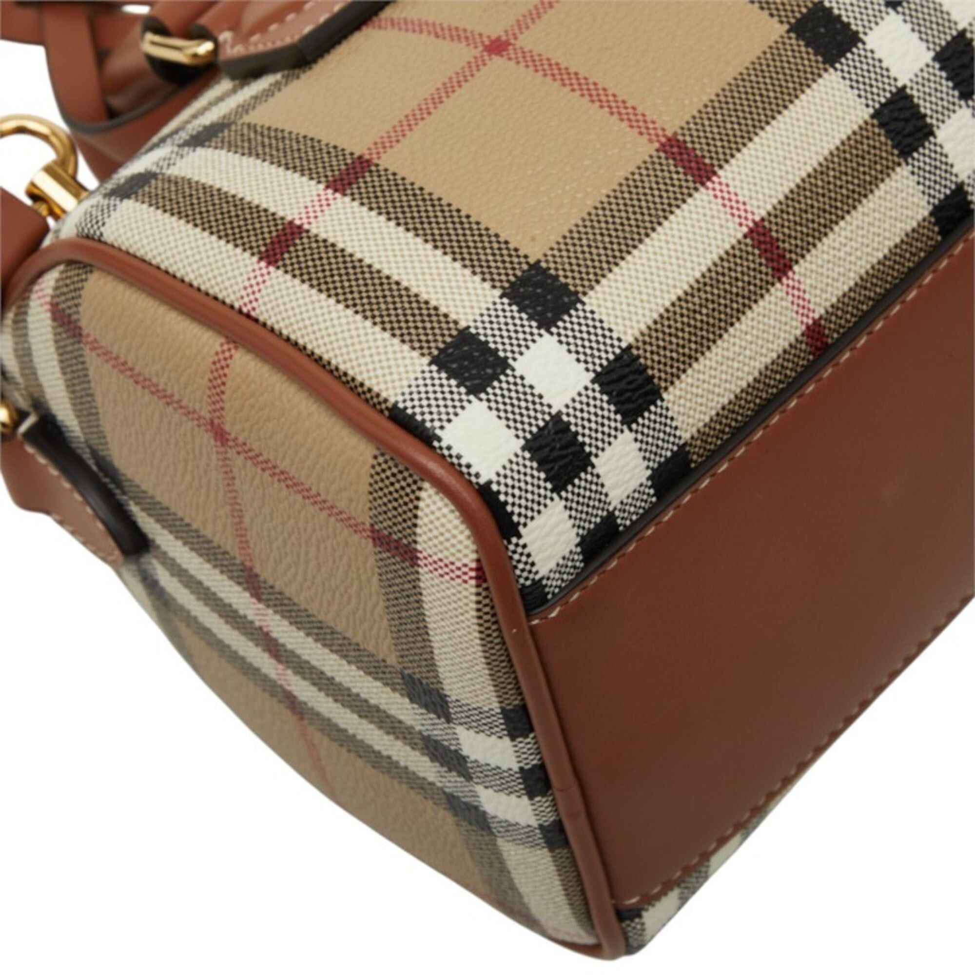 Burberry Burberry Nova Check Mini Bowling Bag Handbag Shoulder 2WAY Beige Brown Leather Women's BURBERRY Size ONE SIZE - 5 Thumbnail