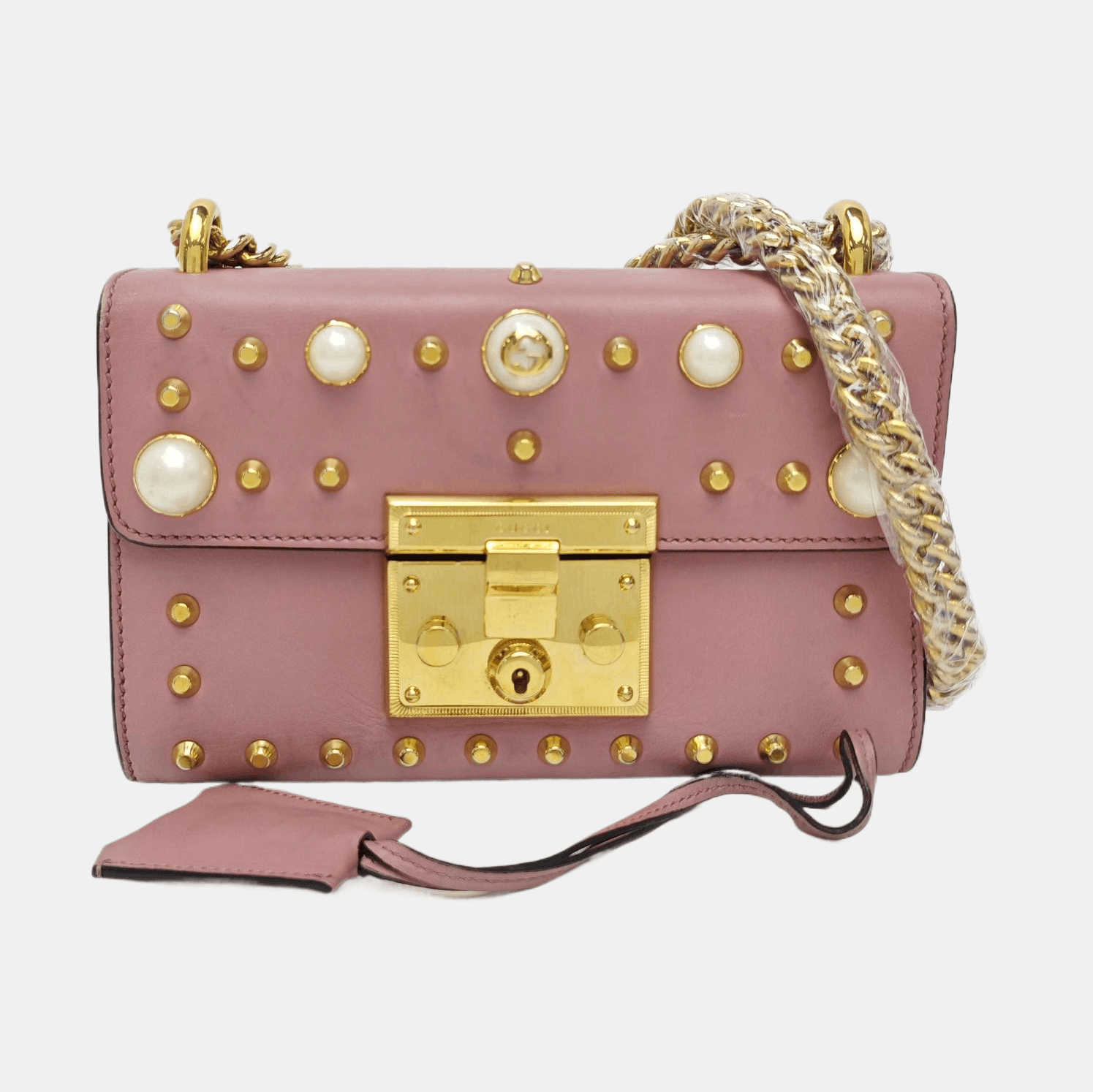 Gucci Gucci Padlock Studded Leather Shoulder Bag Size OS Size ONE SIZE - 8 Thumbnail