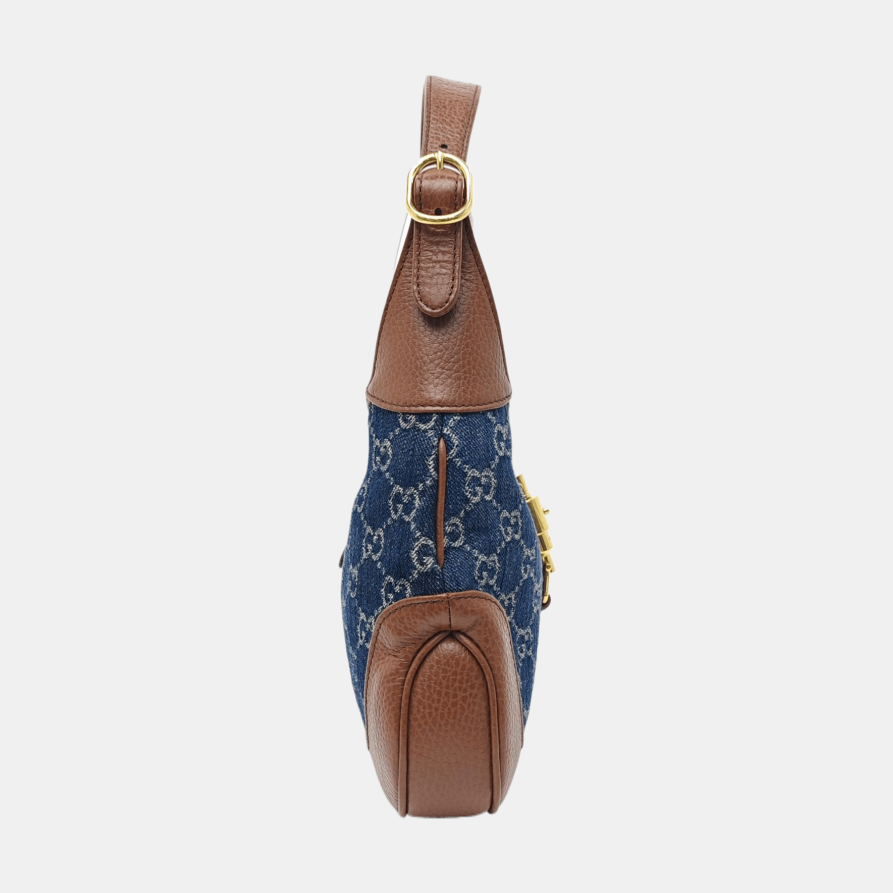 Gucci Gucci Jackie 1961 Blue Denim Monogram Shoulder Bag Size ONE SIZE - 4 Thumbnail