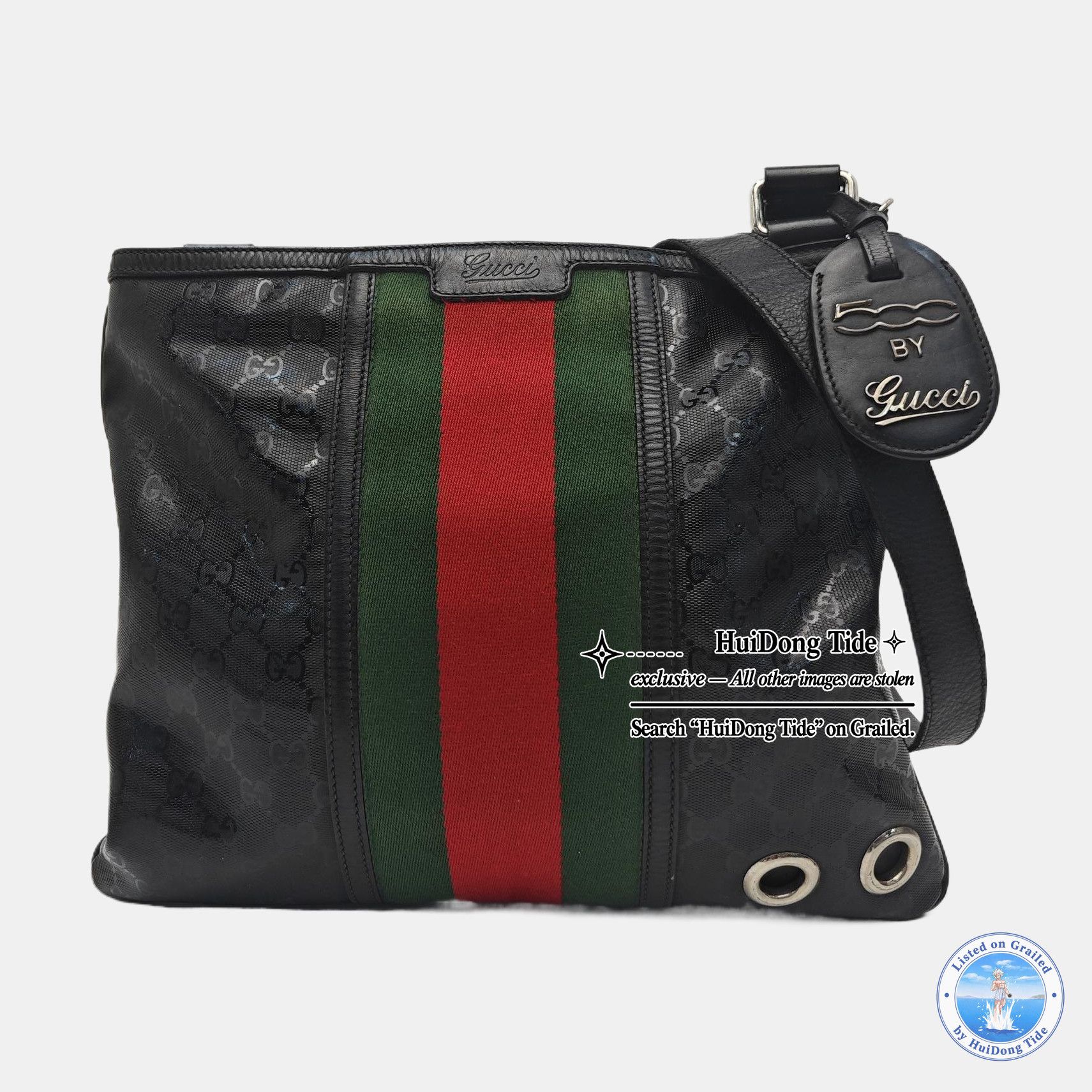 Gucci Gucci GG Coated Canvas Web Stripe Crossbody Bag Size ONE SIZE - 8 Thumbnail