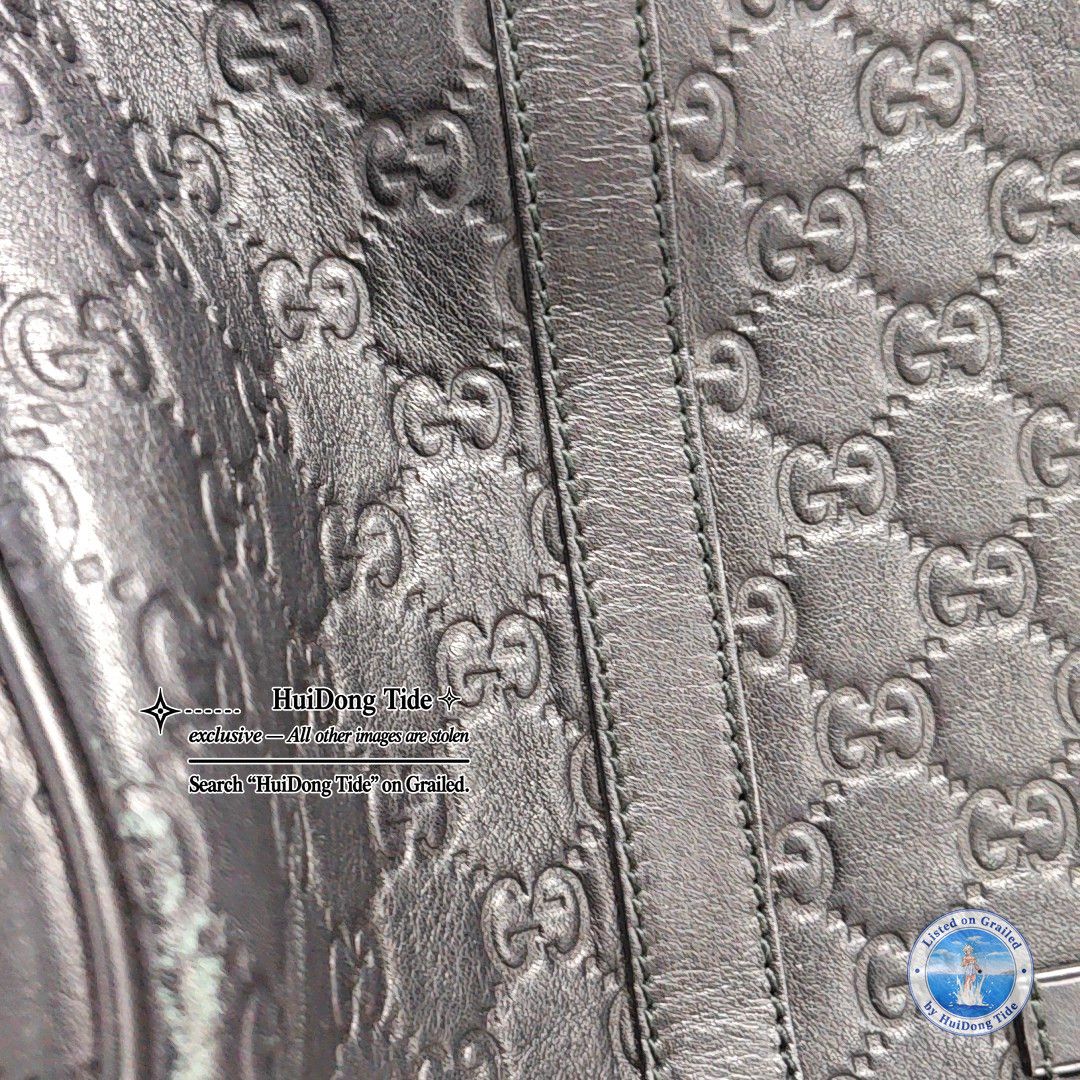 Gucci Gucci Black Leather Monogram Boston Bag ONE SIZE Size ONE SIZE - 9 Thumbnail