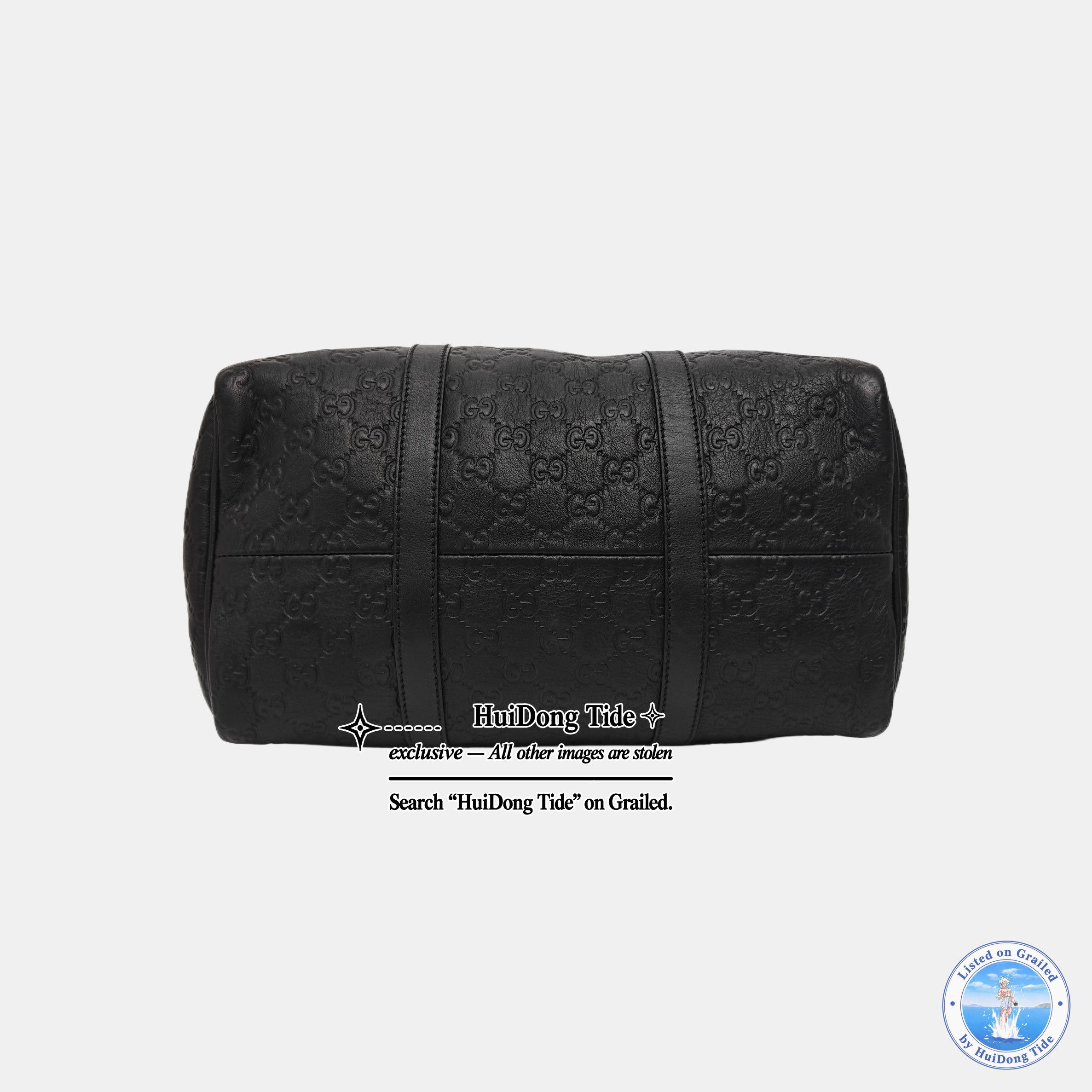 Gucci Gucci Black Leather Monogram Boston Bag ONE SIZE Size ONE SIZE - 6 Thumbnail