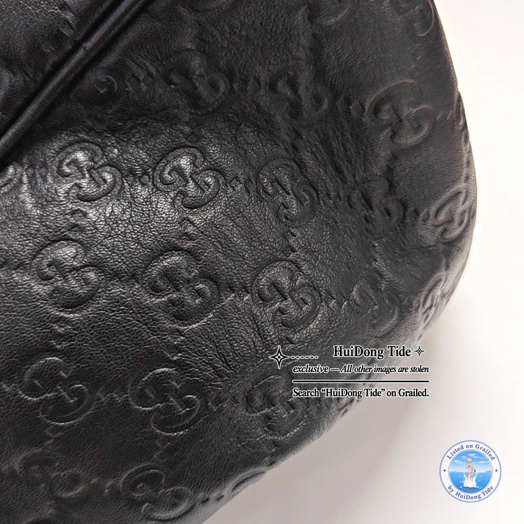 Gucci Gucci Black Leather Monogram Boston Bag ONE SIZE Size ONE SIZE - 12 Thumbnail