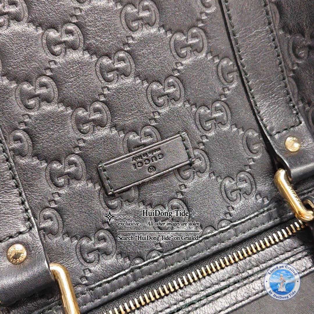 Gucci Gucci Black Leather Monogram Boston Bag ONE SIZE Size ONE SIZE - 8 Thumbnail